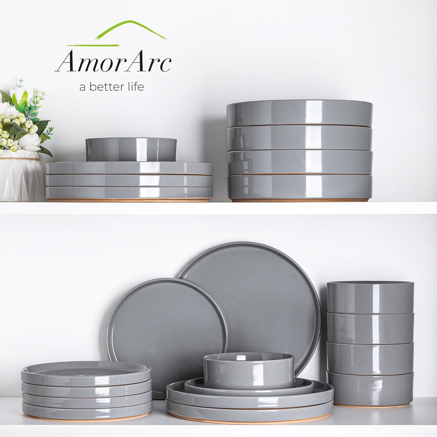 AmorArc Ceramic Dinner Plates Set of 6 1025 Inch