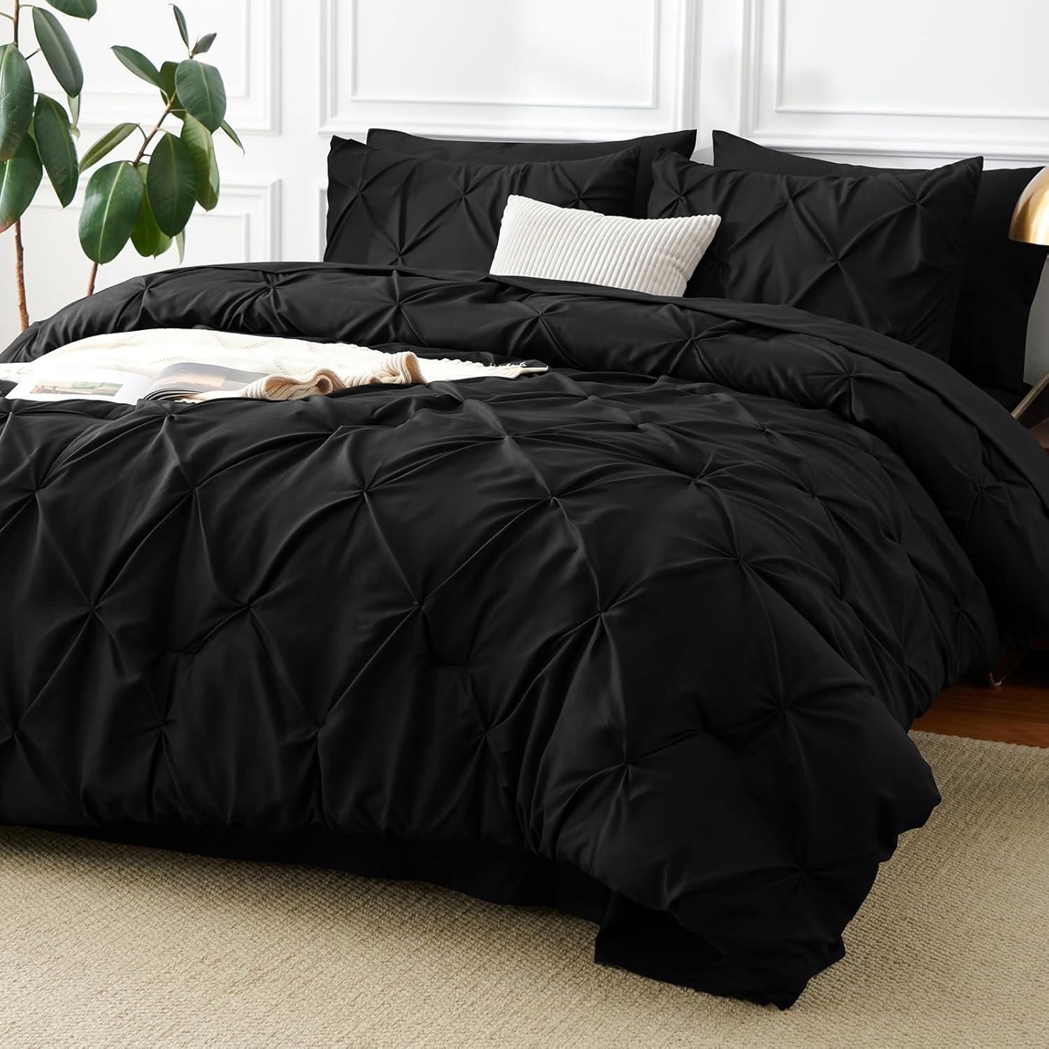 CozyLux Queen Comforter Set 7 Piece Bed in a Bag