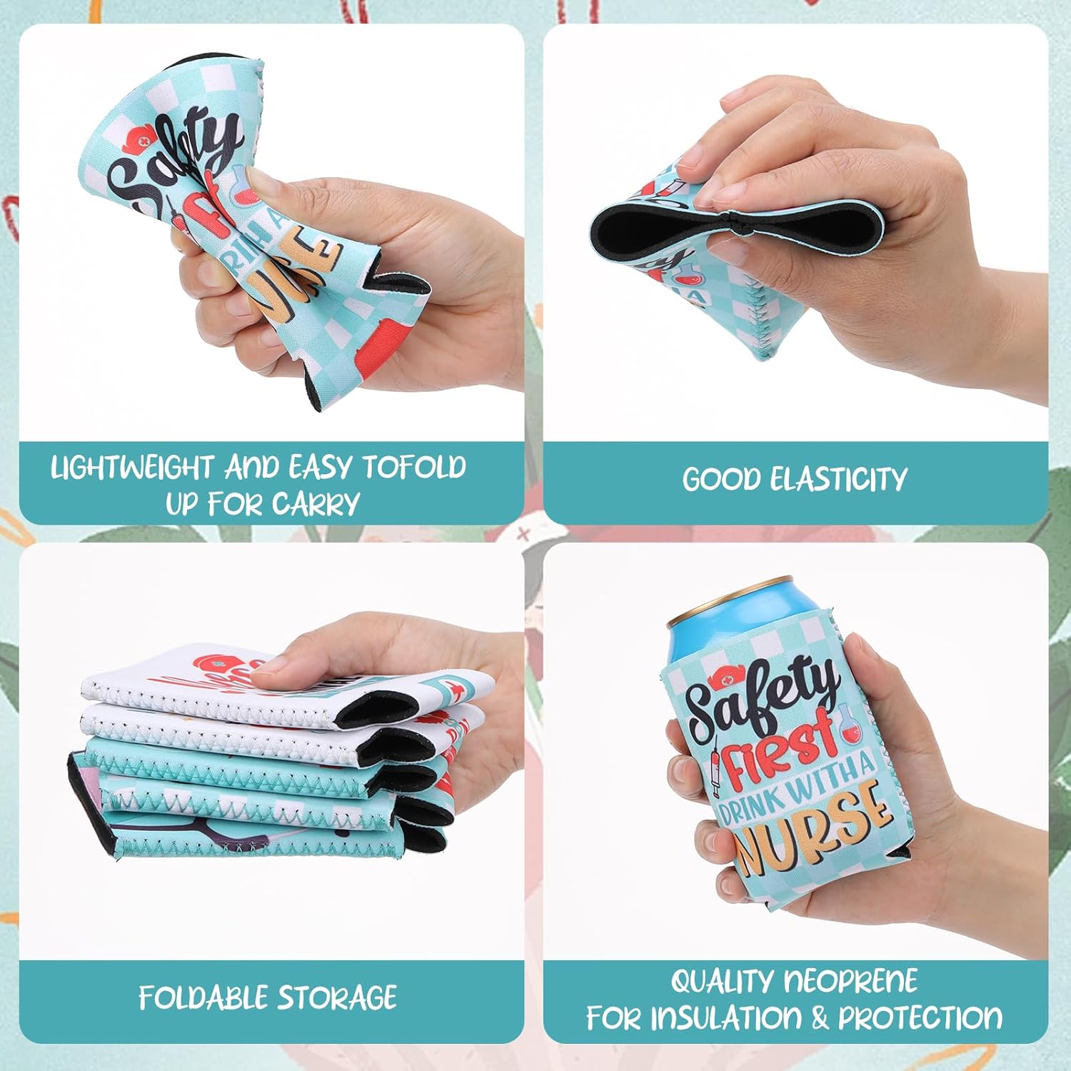 Nurses Week Coolers Bulk 12 Packs 2025 Funny Nursing Day Can Sleeves