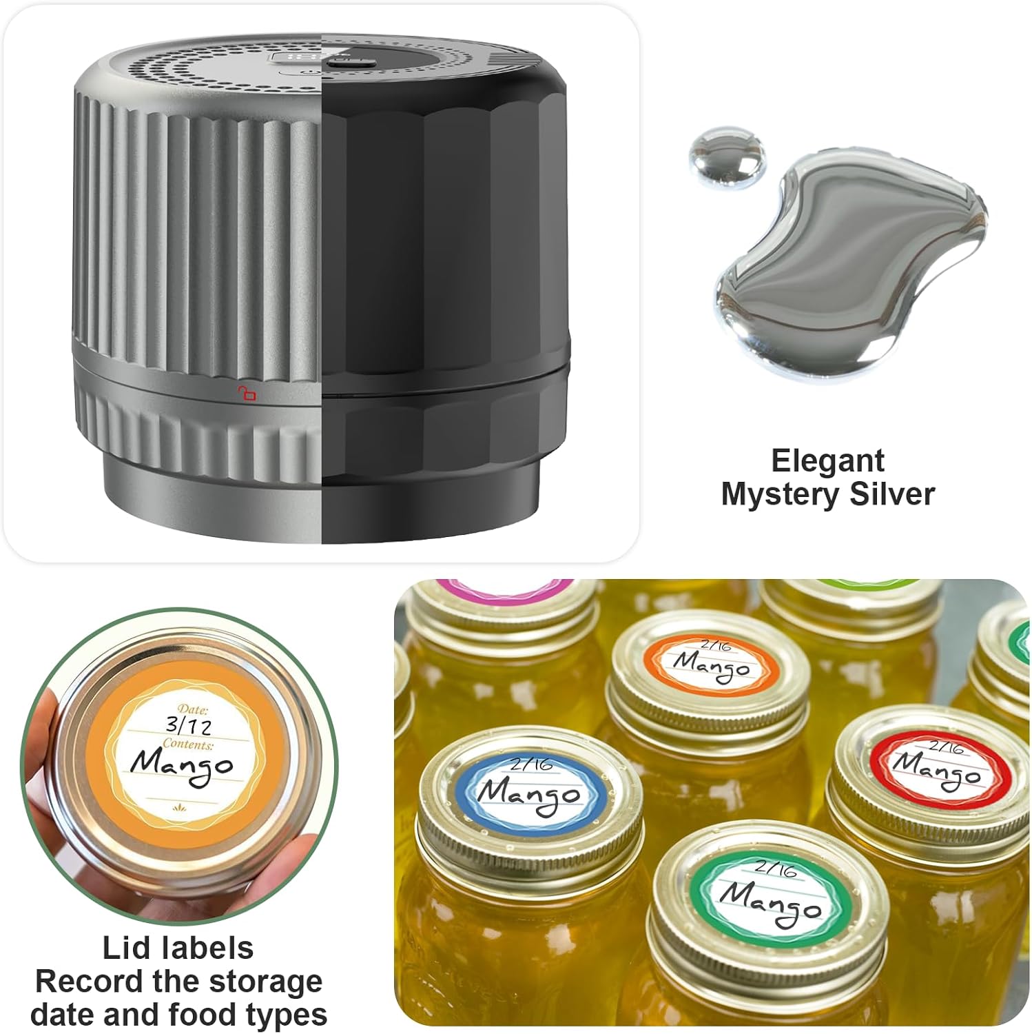 UNERVER M12 Auto Stop Electric Mason Jar Vacuum Sealer