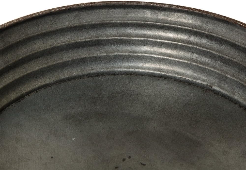 Glitzhome Galvanized Metal Serving Tray 12 Inch Diameter
