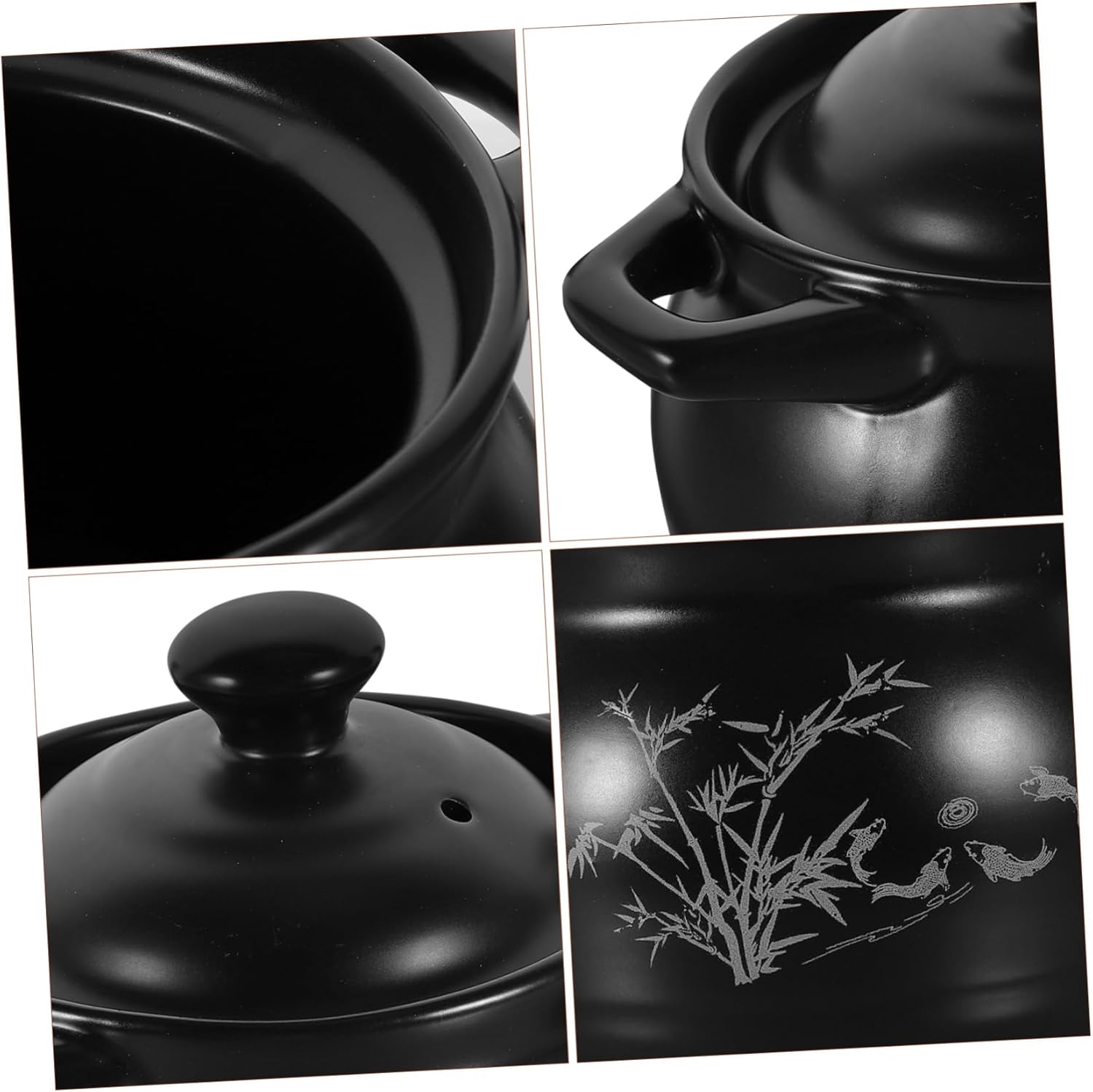Hemoton 18L Ceramic Stockpot with Lid