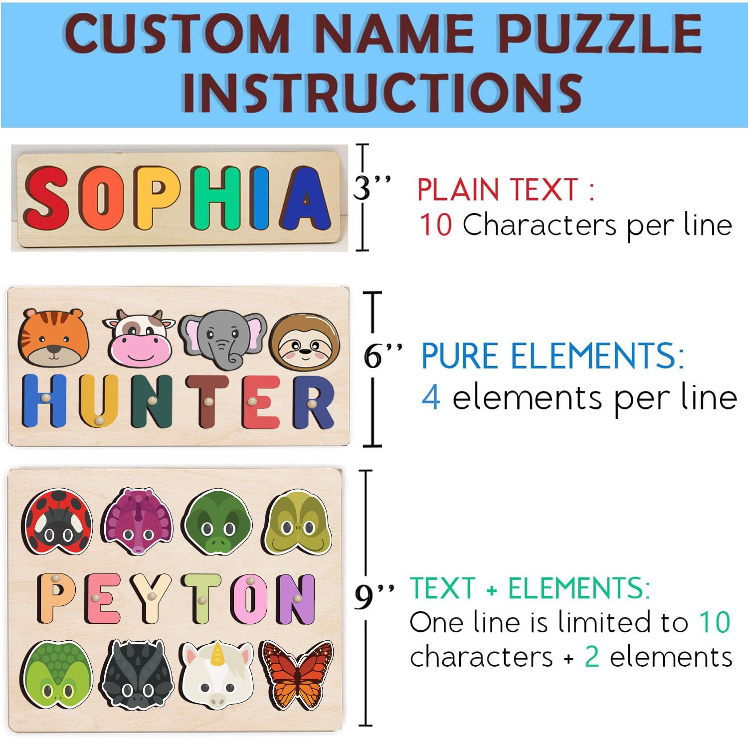 Personalized Wooden Name Puzzle for Toddlers 1