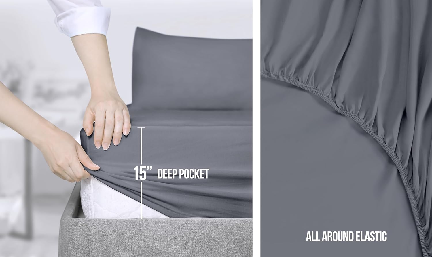 Utopia Bedding King Sheet Set Grey