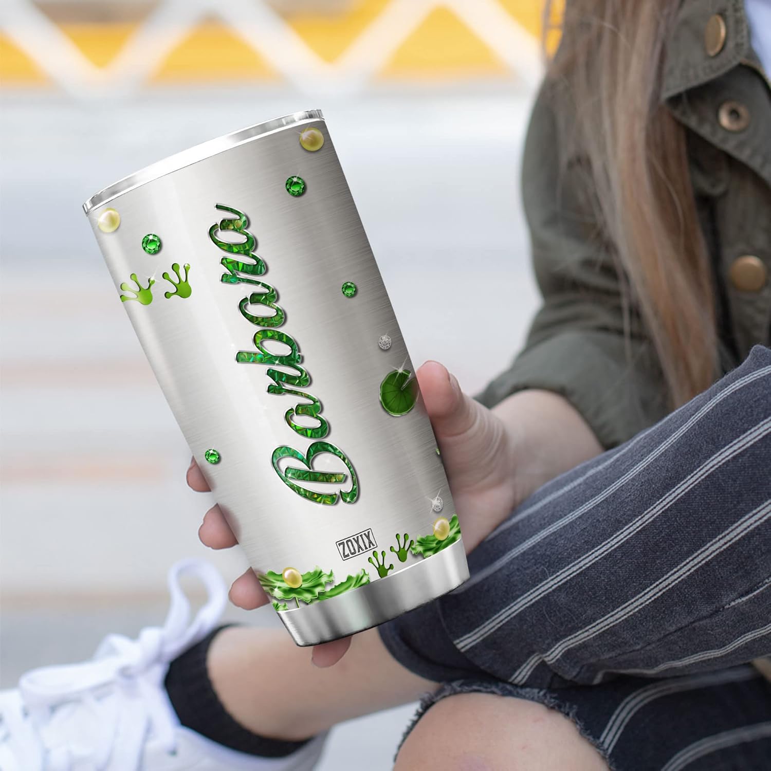 ZOXIX Personalized Name Frogs Tumbler 20oz Insulated Cup