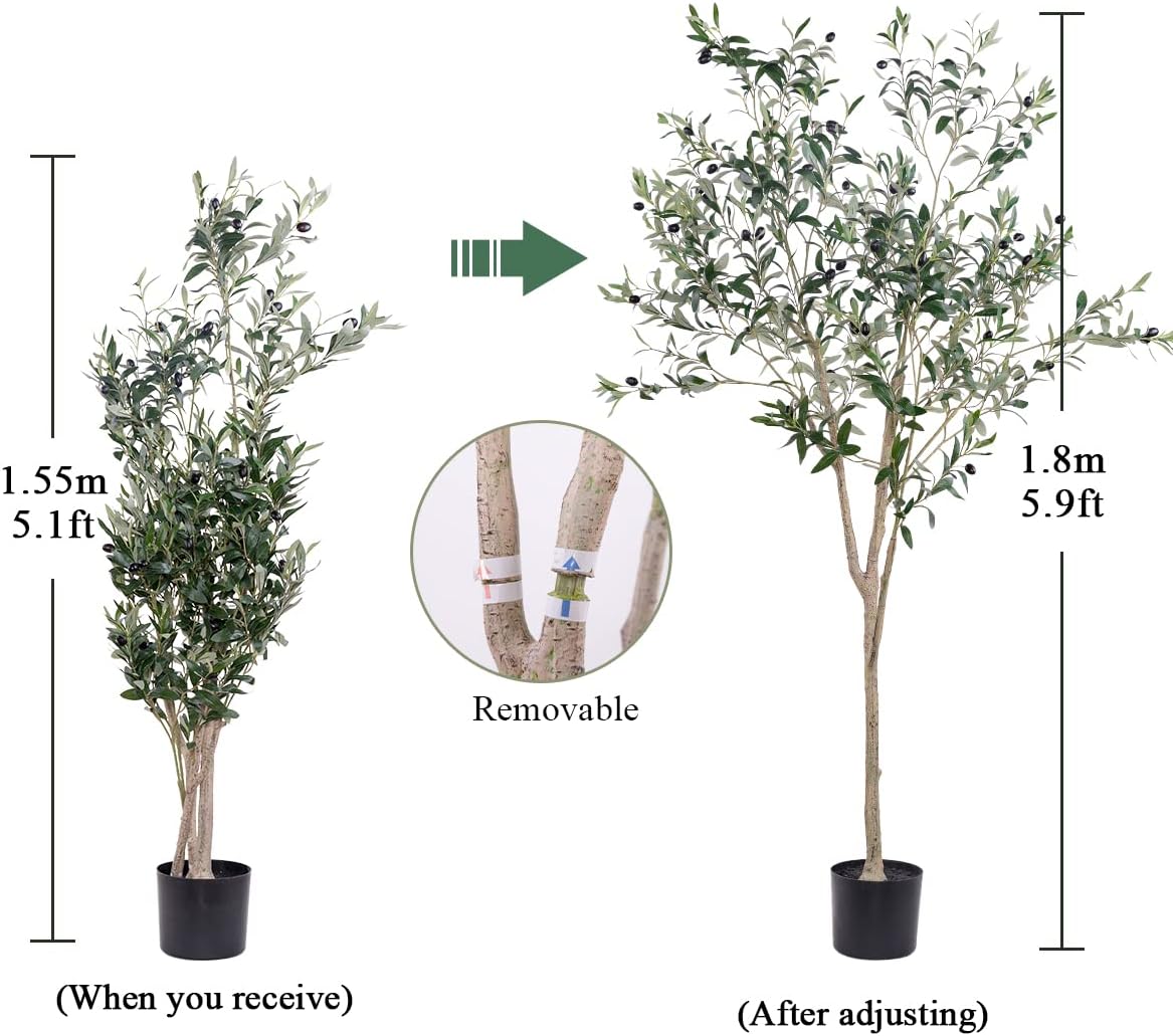6FT Artificial Olive Tree for Living Room Decor