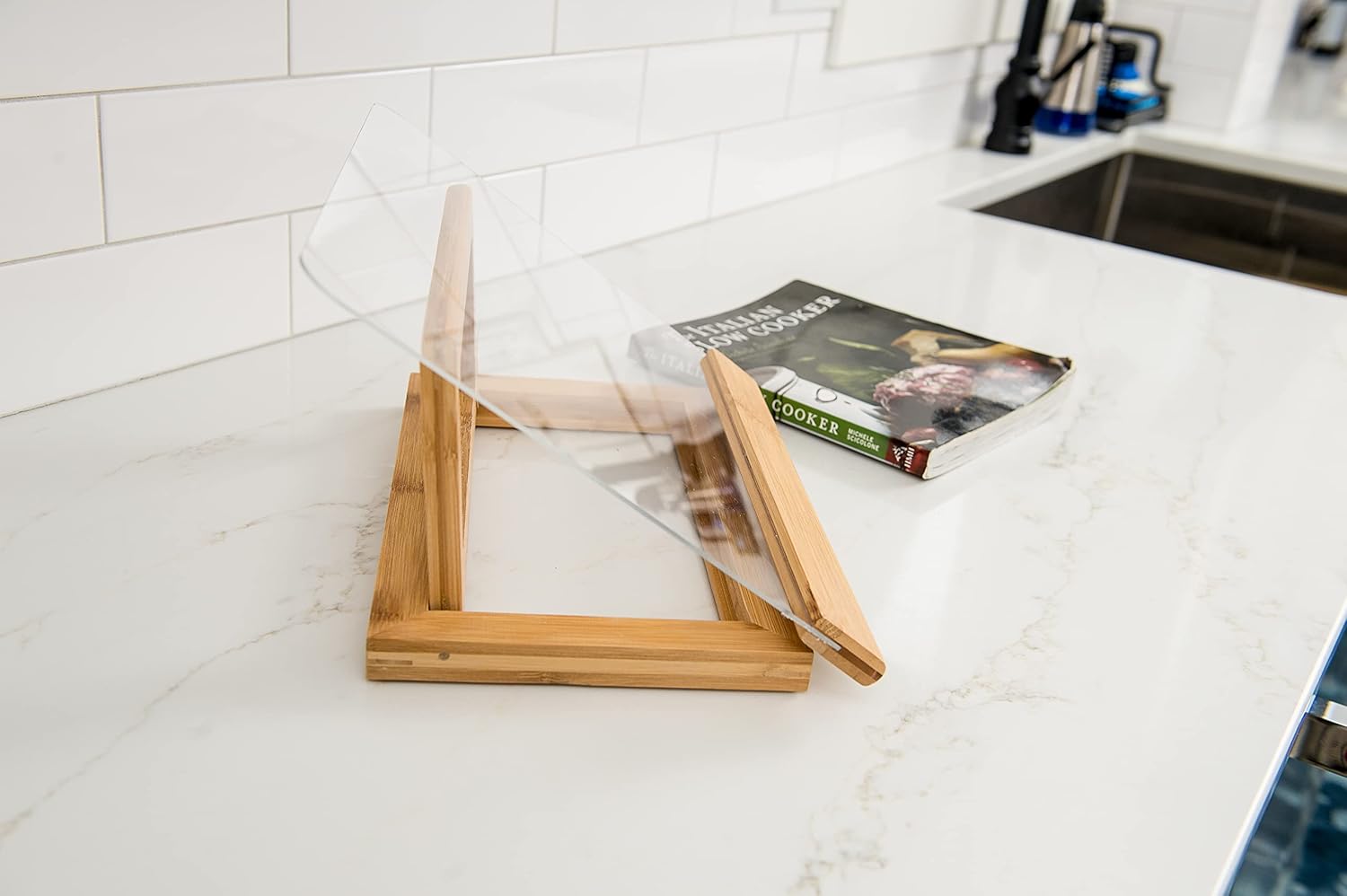 Lipper International Bamboo Wood Cookbook Stand