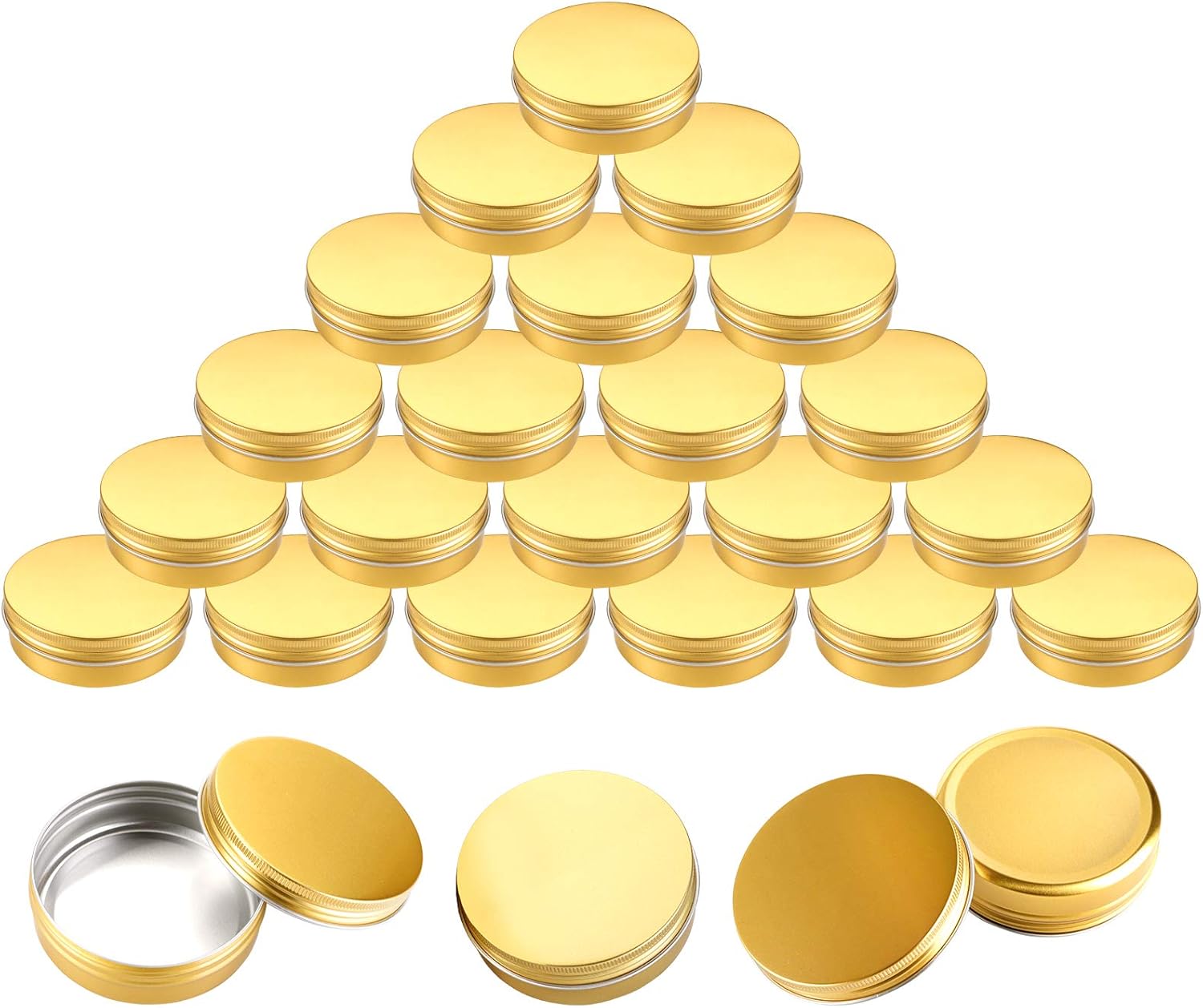 Foraineam 24 Piece 4 Oz Screw Lid Round Tin Jars