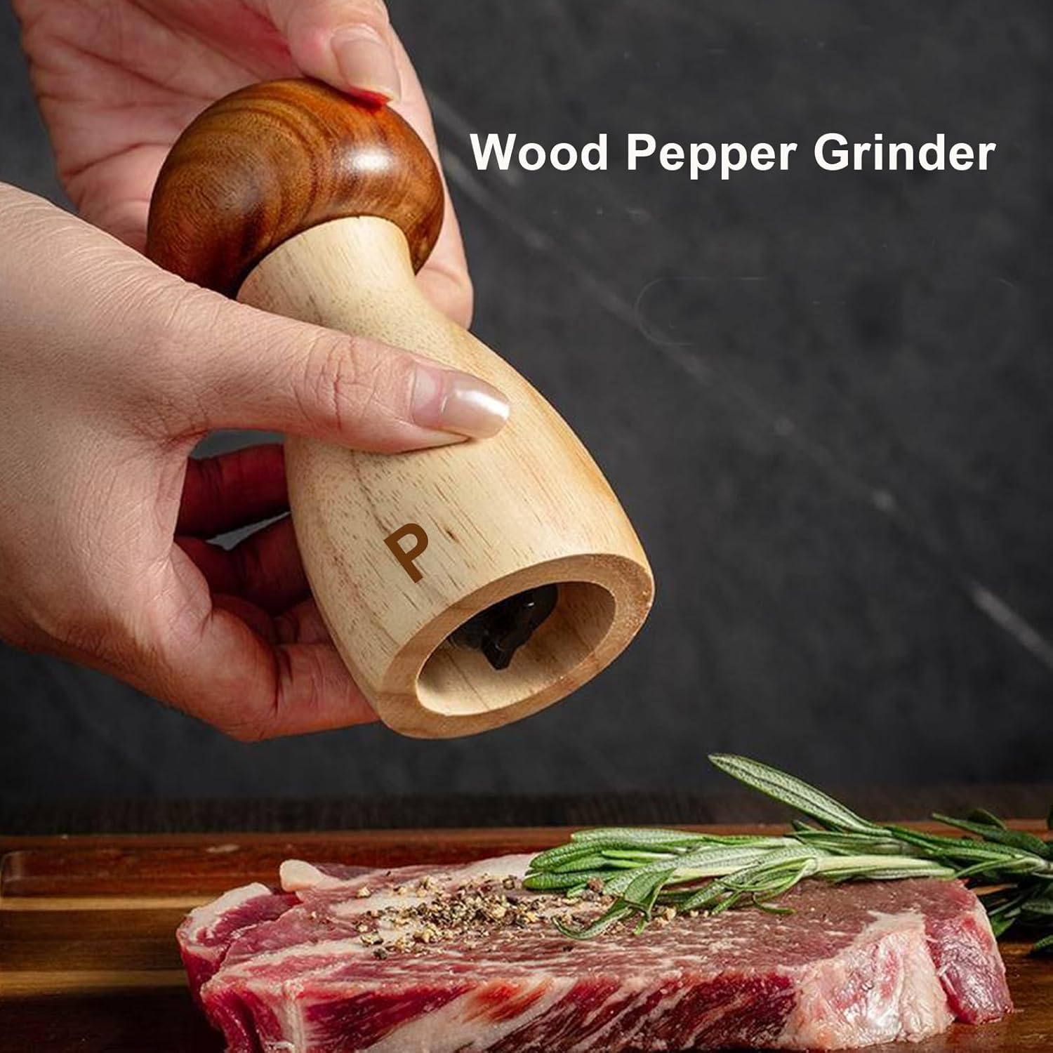 Wooden Salt and Pepper Grinder Set 2 Pack