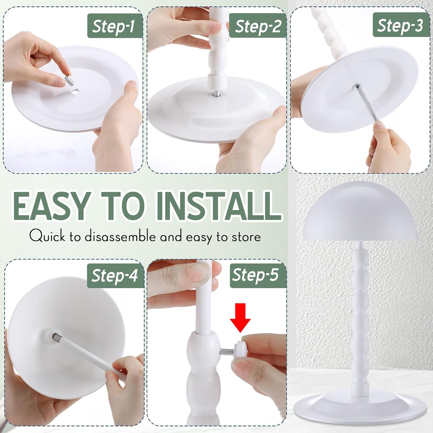 Geelin 4 Pcs Adjustable Metal Hat Stand