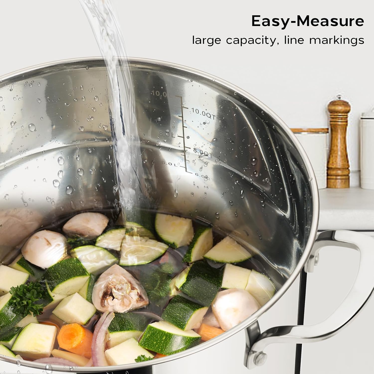 12 Quart Stock Pot with Lid 1810 Stainless Steel