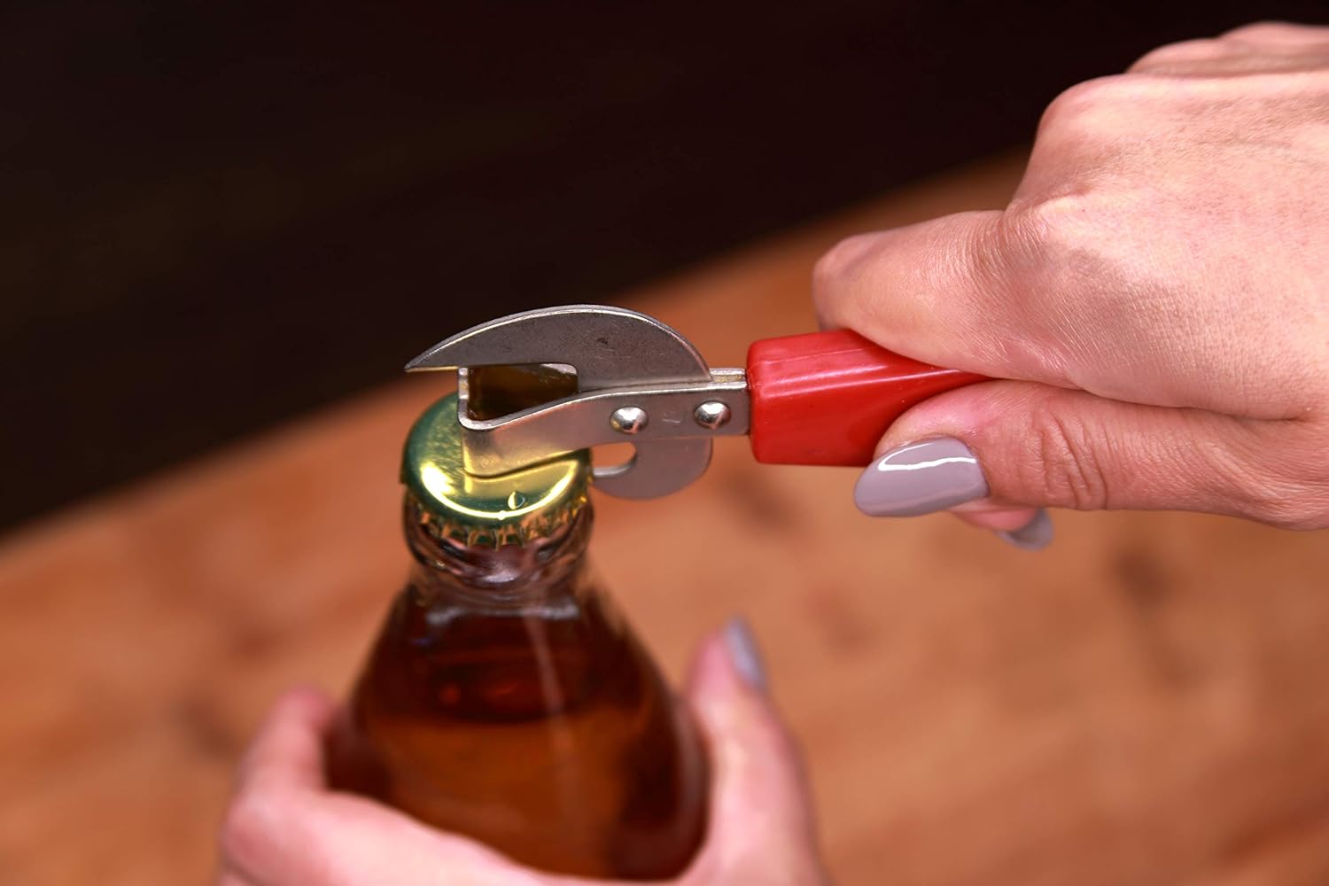 Manual Can Opener 2-in-1 Can and Bottle Opener for Camping