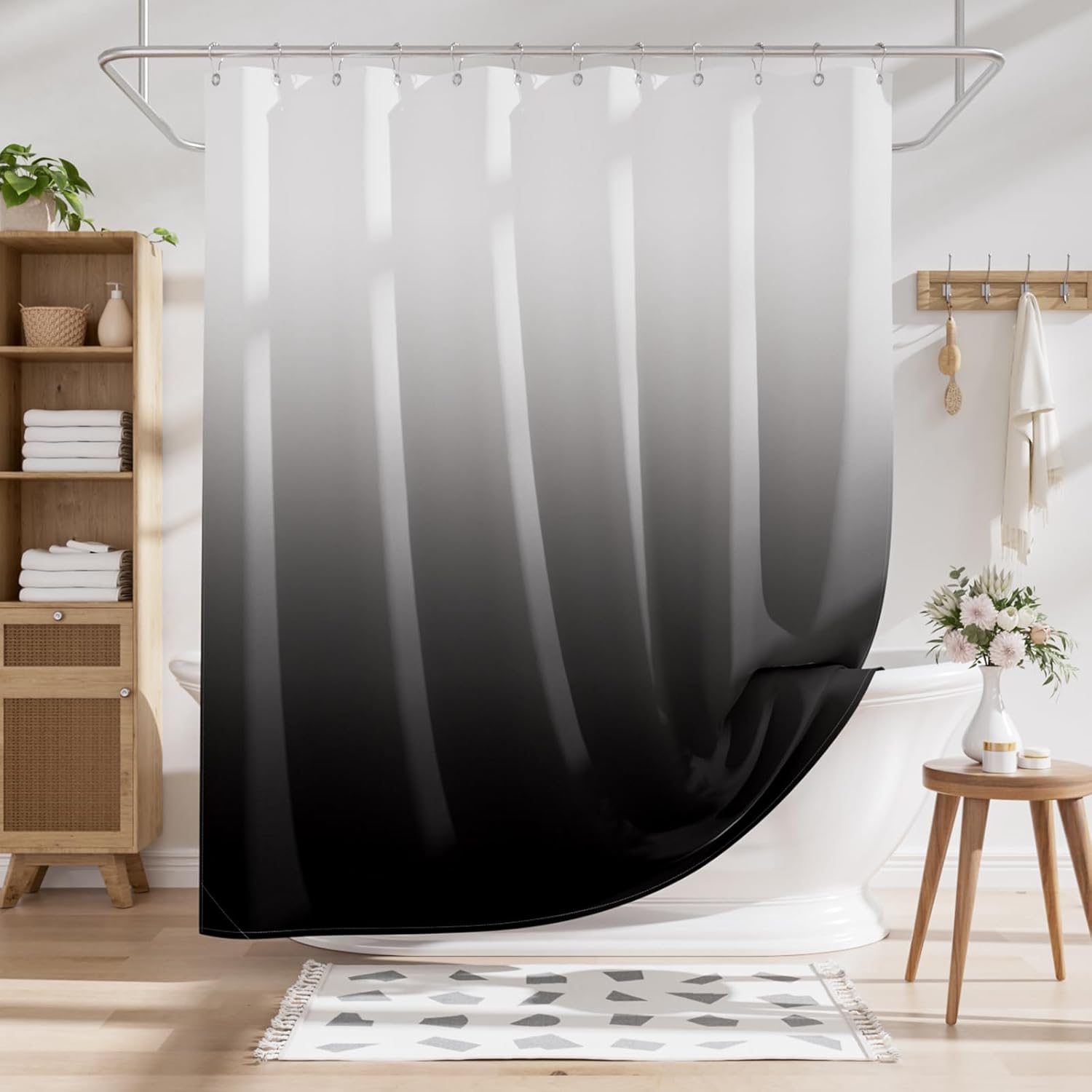 AmazerBath Shower Curtain Set with 12 Hooks