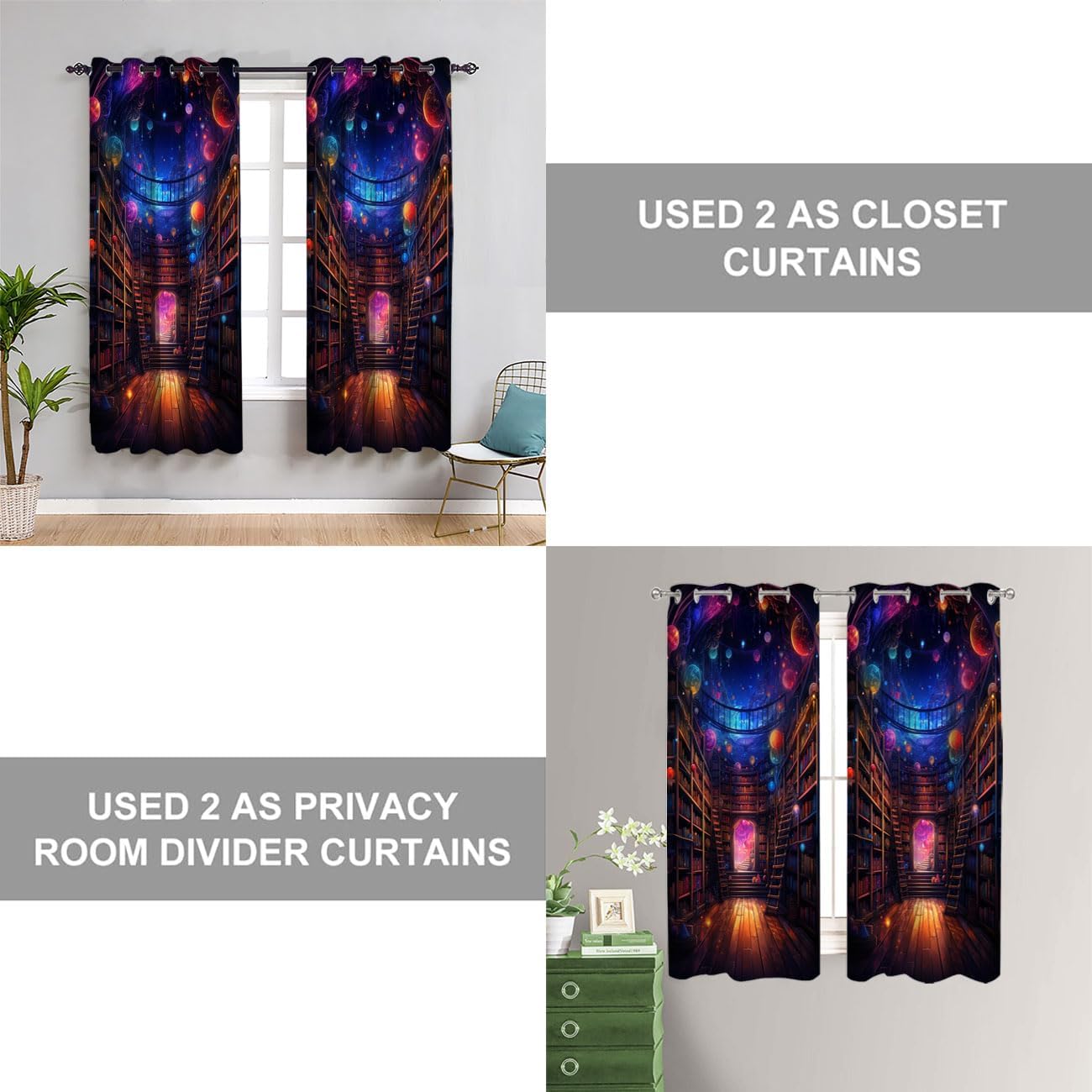 Wuminmin Bookshelf Door Curtain for Kids Bedroom