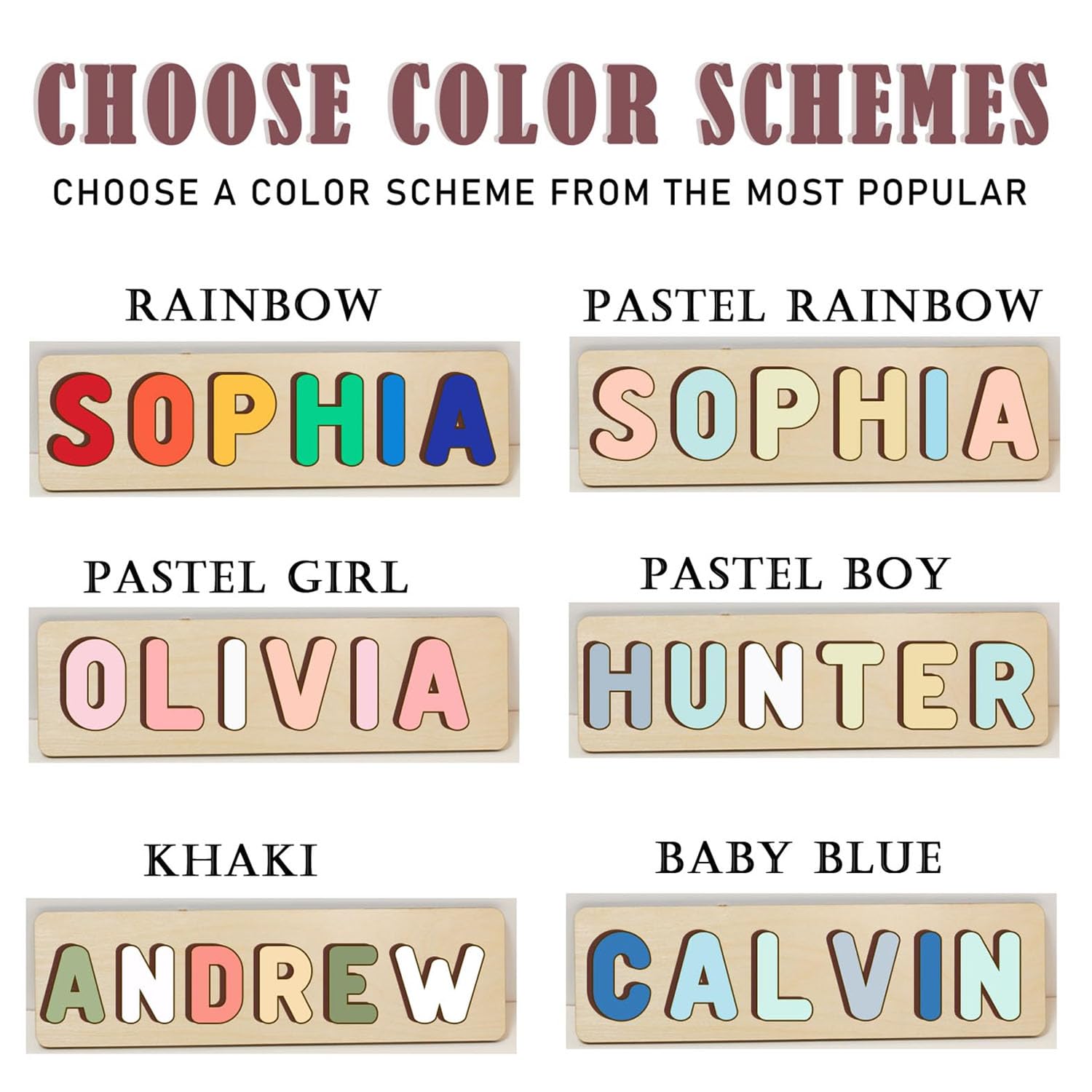 Personalized Wooden Name Puzzle for Toddlers 1
