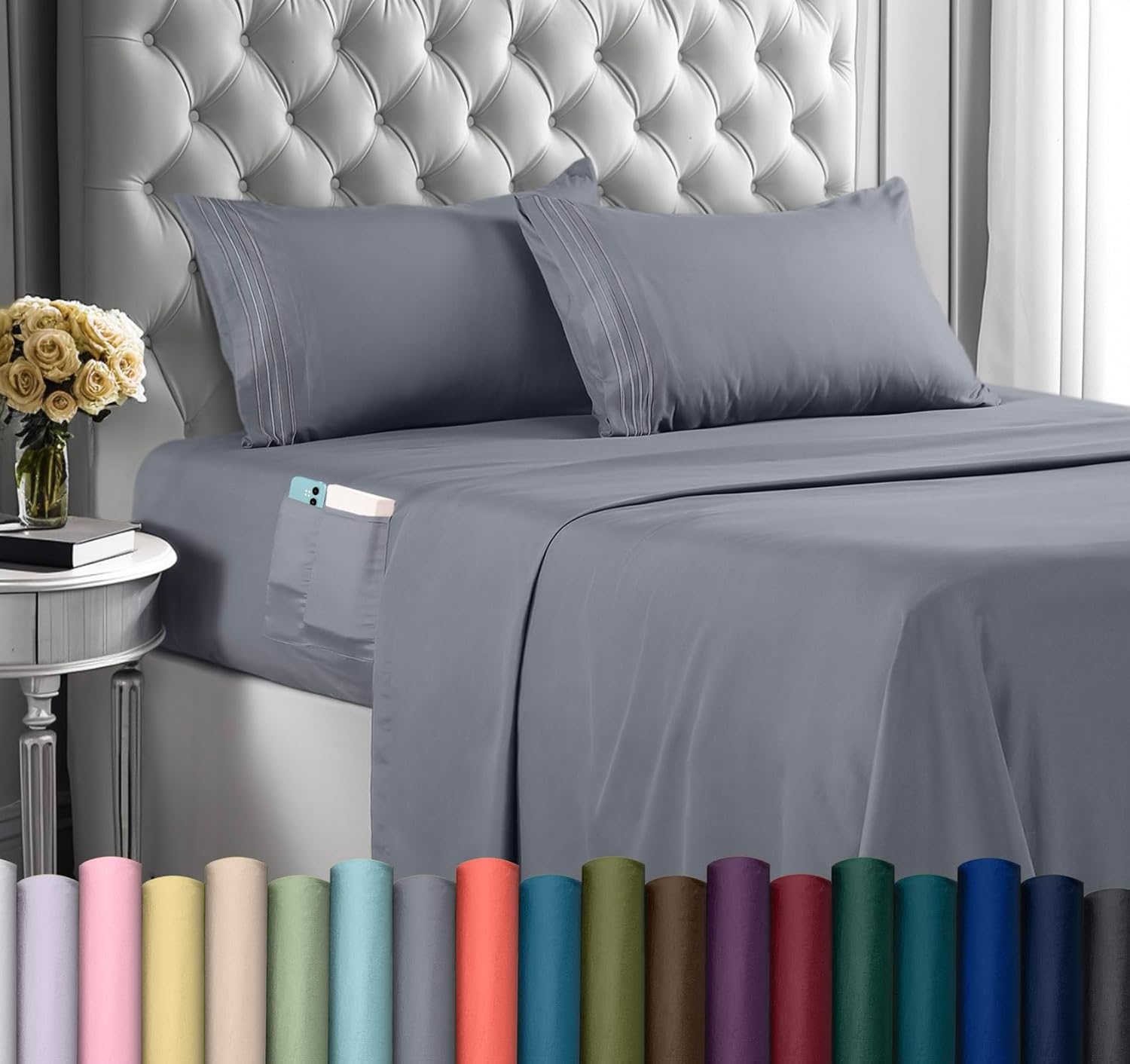 Utopia Bedding King Sheet Set Grey