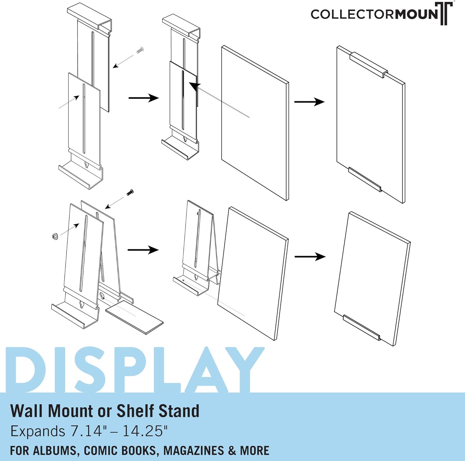 CollectorMount 4 Pack Comic Book Mount Display