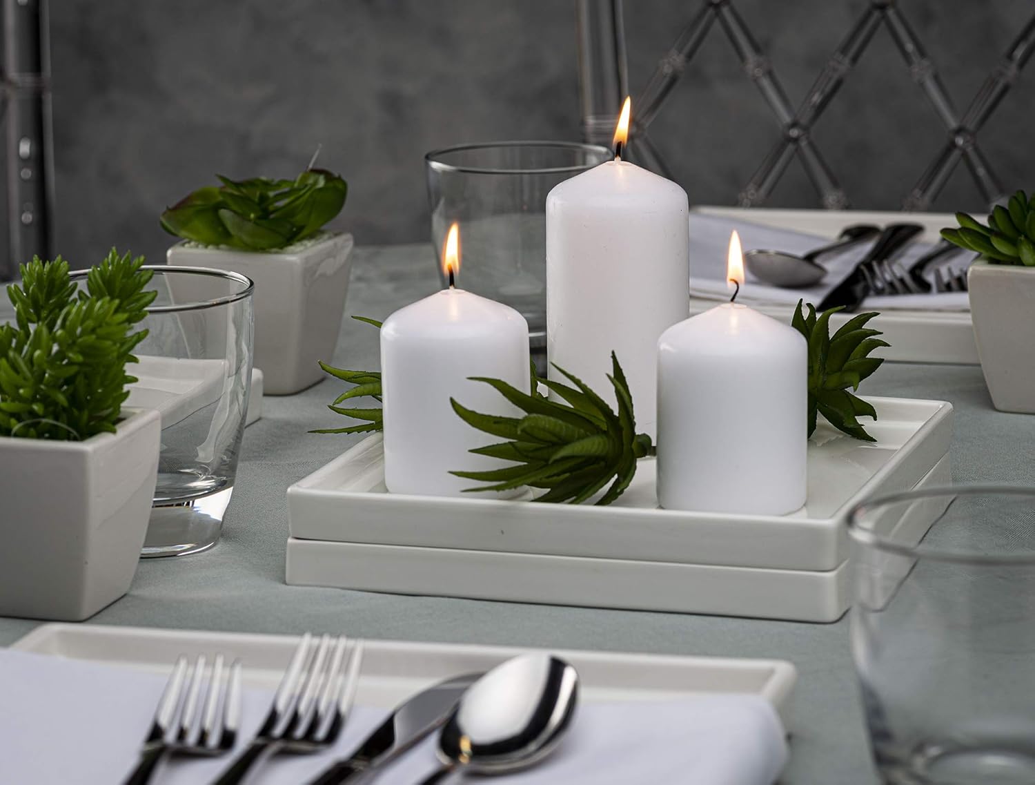 Bolsius White Pillar Candles 20 Pack Unscented