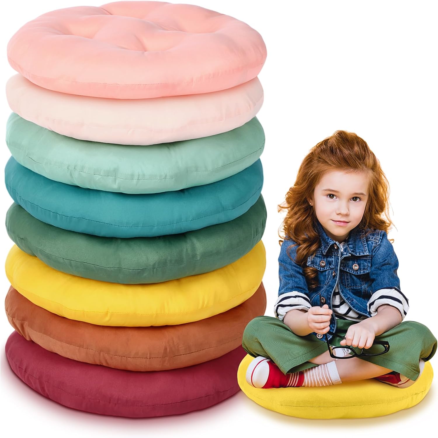 8 Pcs 16 Inch Floor Cushions for Kids Classroom Use