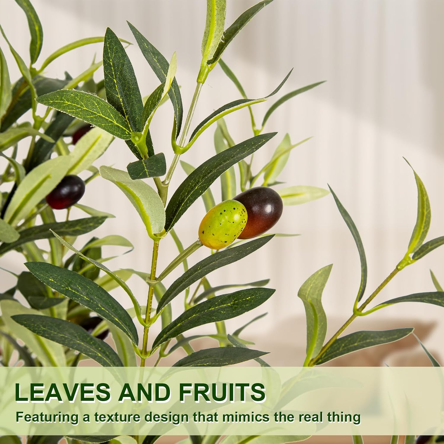 Vivatrees 6FT Artificial Olive Tree with White Planter