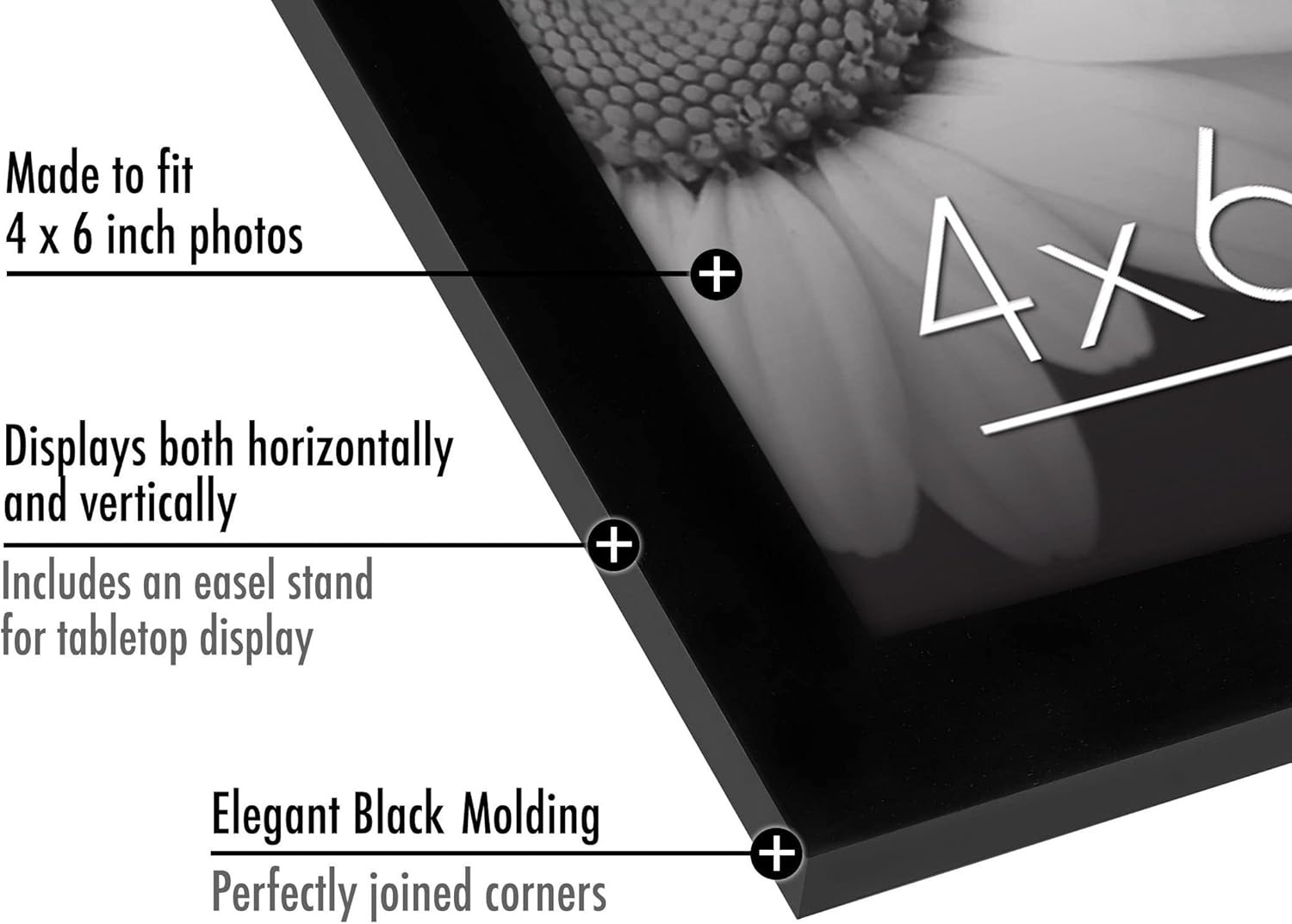 Americanflat 4x6 Picture Frame Set of 6 - Black
