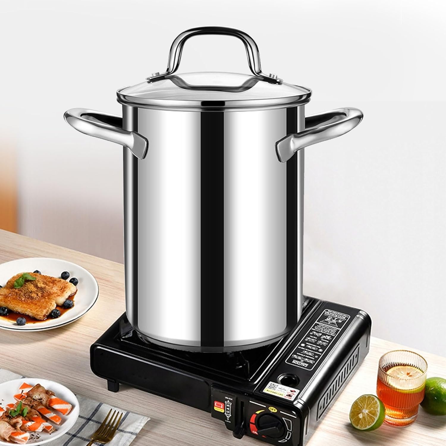 AIZYR Stainless Steel Deep Fryer with Lid and Basket