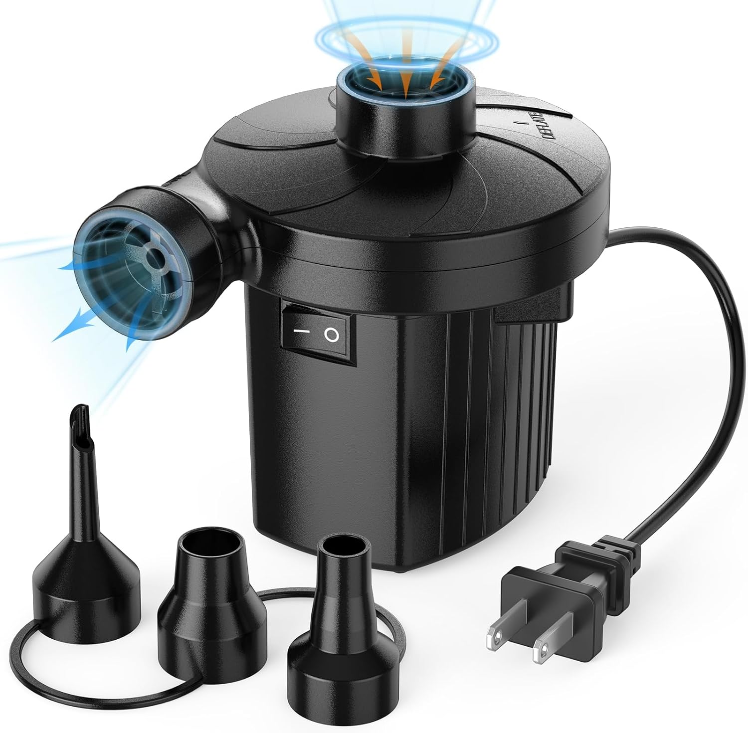 Electric Air Pump with 3 Nozzles for Inflatable Mattresses and More