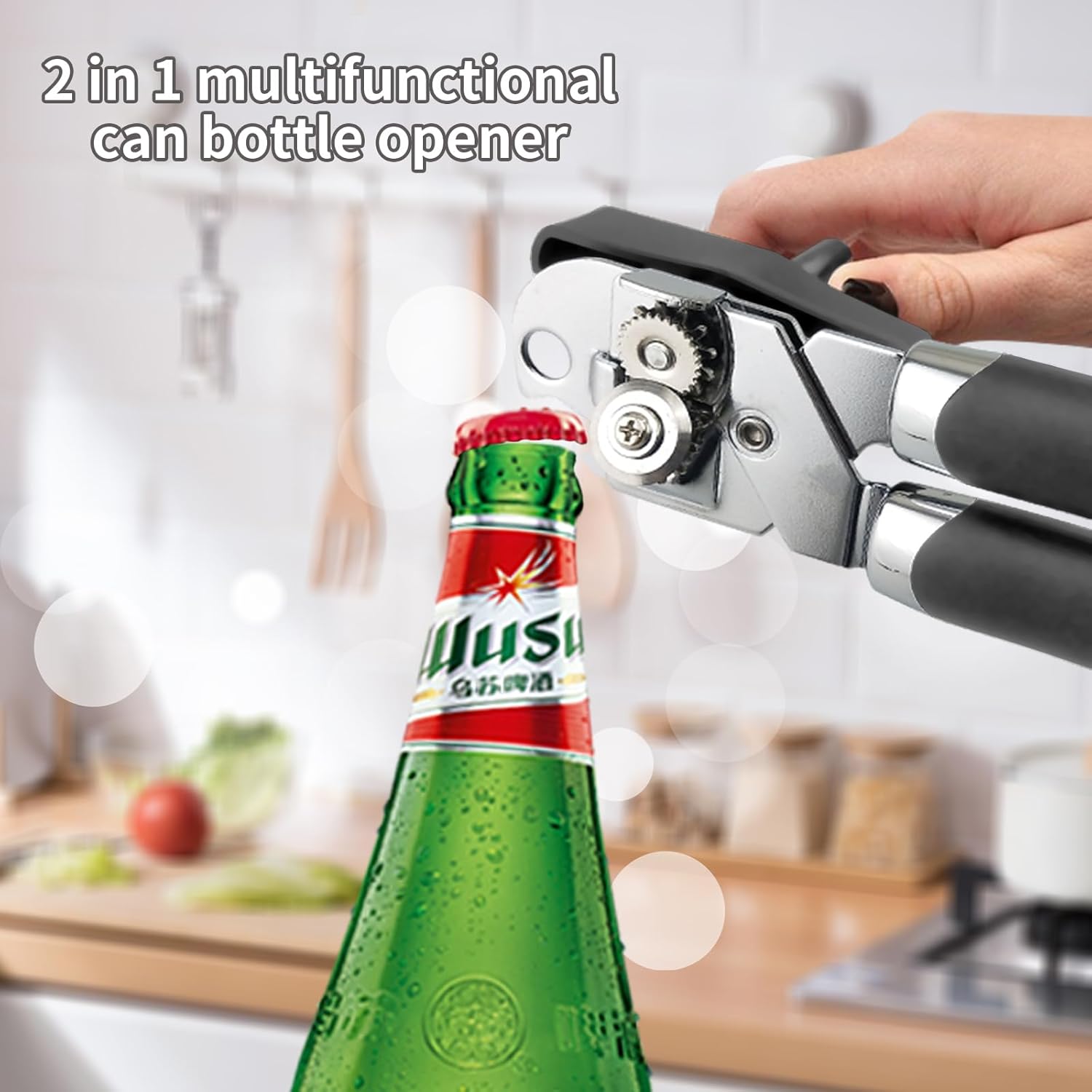 Safring Manual Can Opener with Bottle Opener