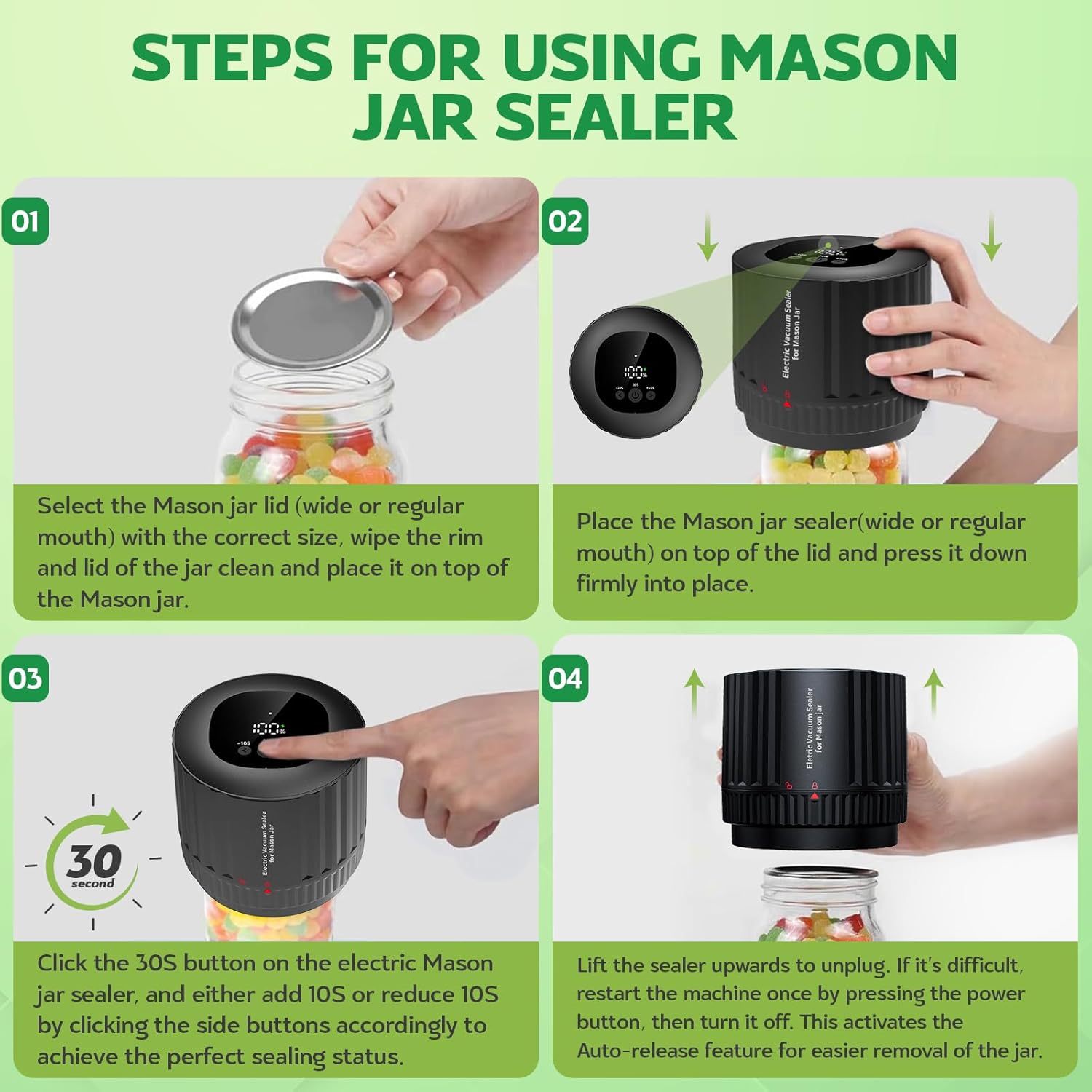 Wizcave Mason Jar Vacuum Sealer Kit