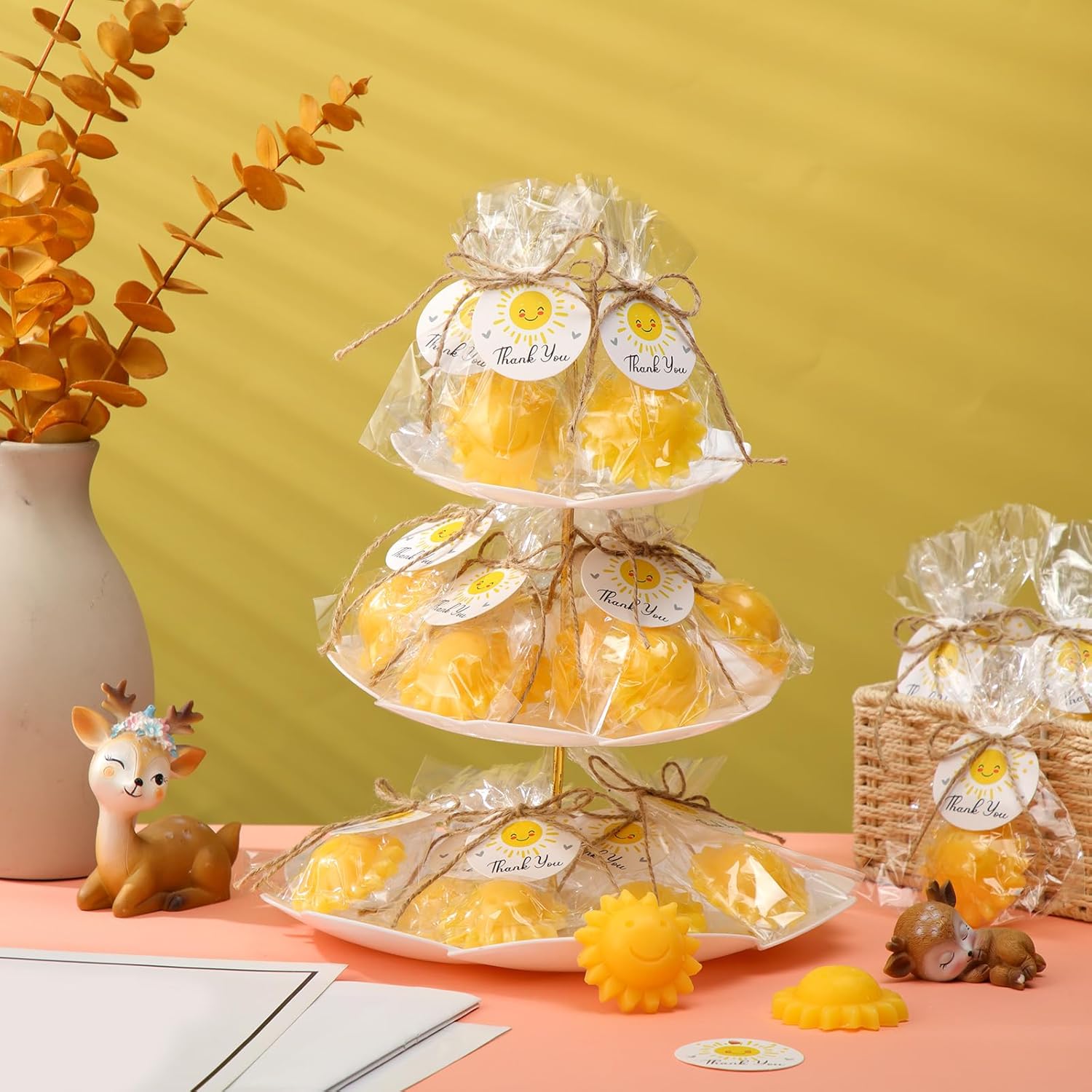 Demissle 20 Pcs Yellow Soap Baby Shower Favors