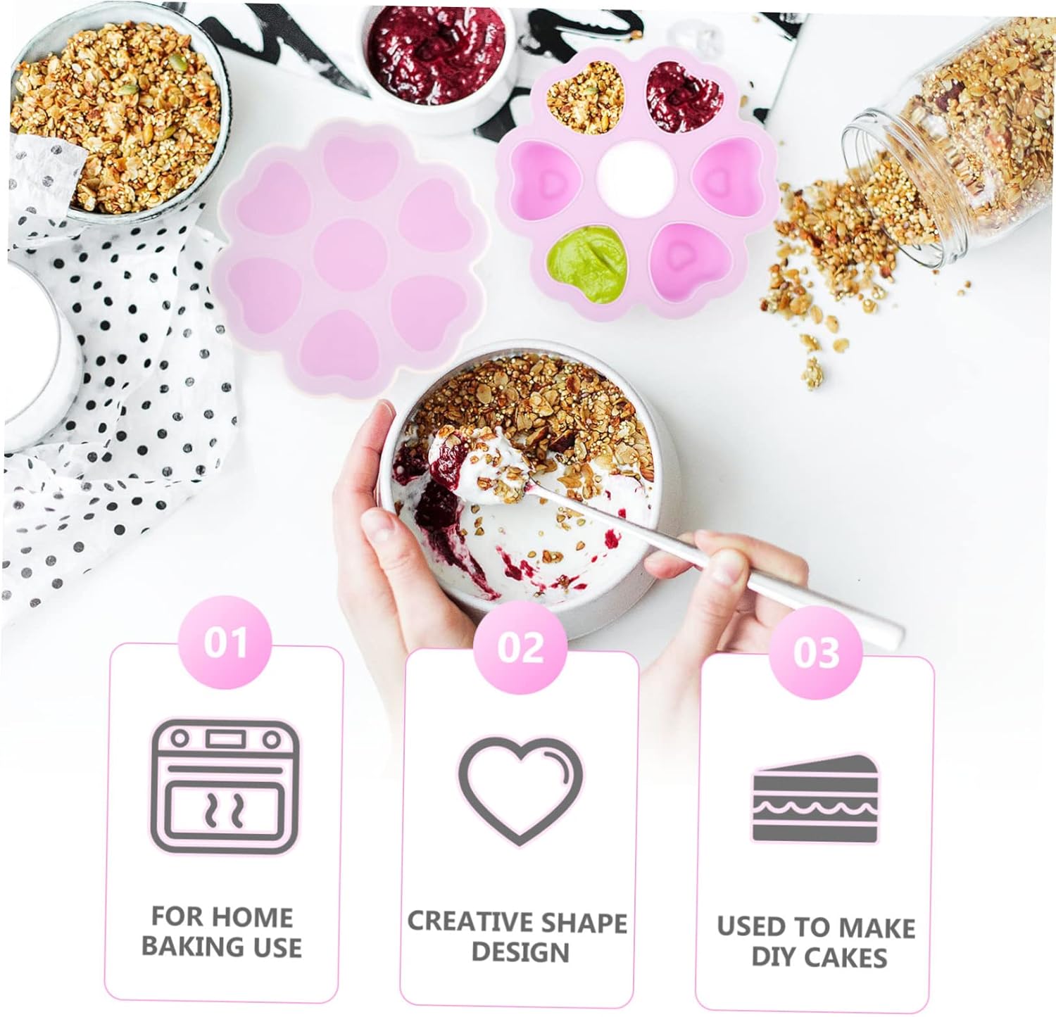 DOITOOL Purple Silicone Ice Cube Maker Set