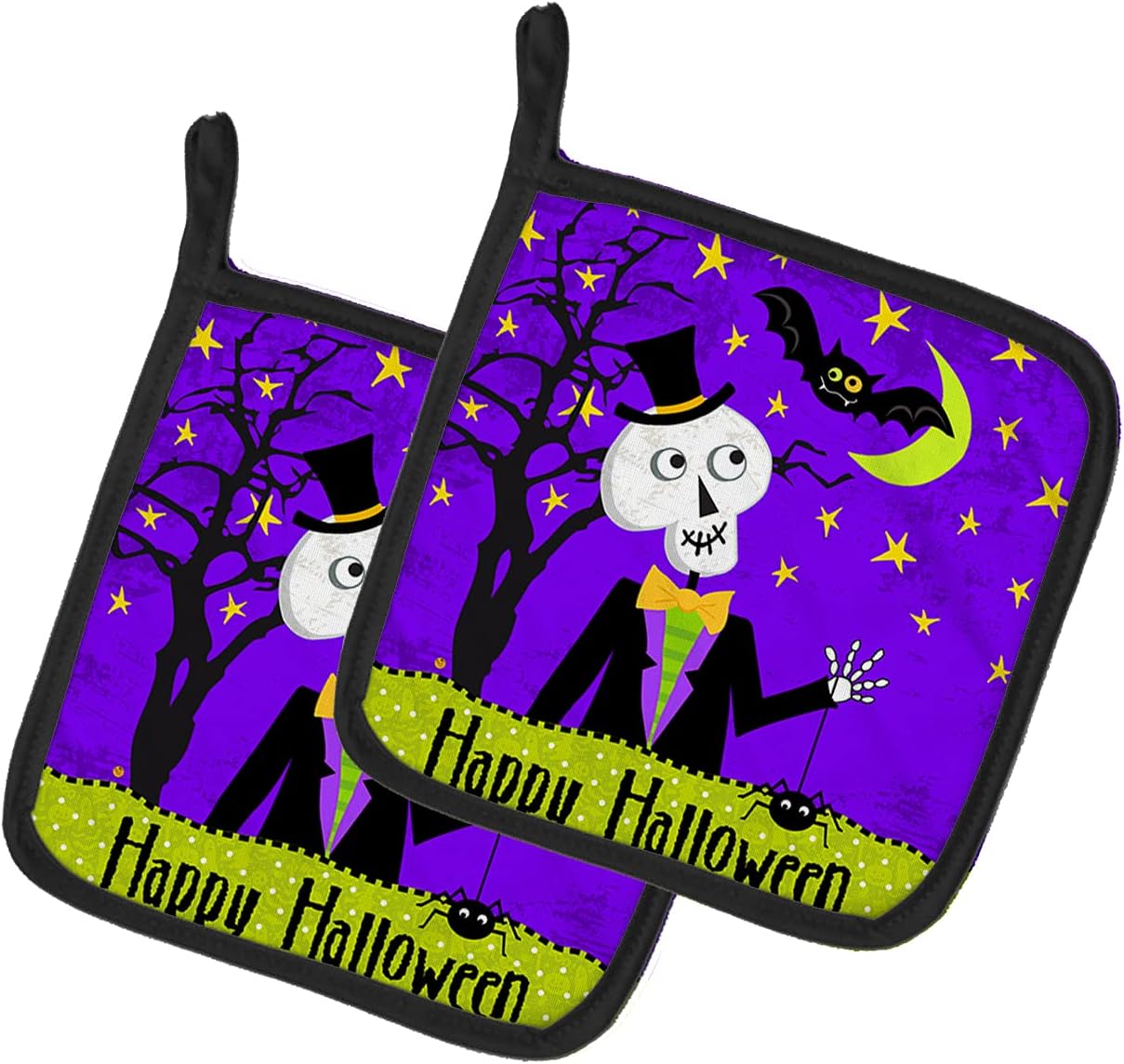 Carolines Treasures VHA3014PTHD Halloween Skeleton Potholders Set