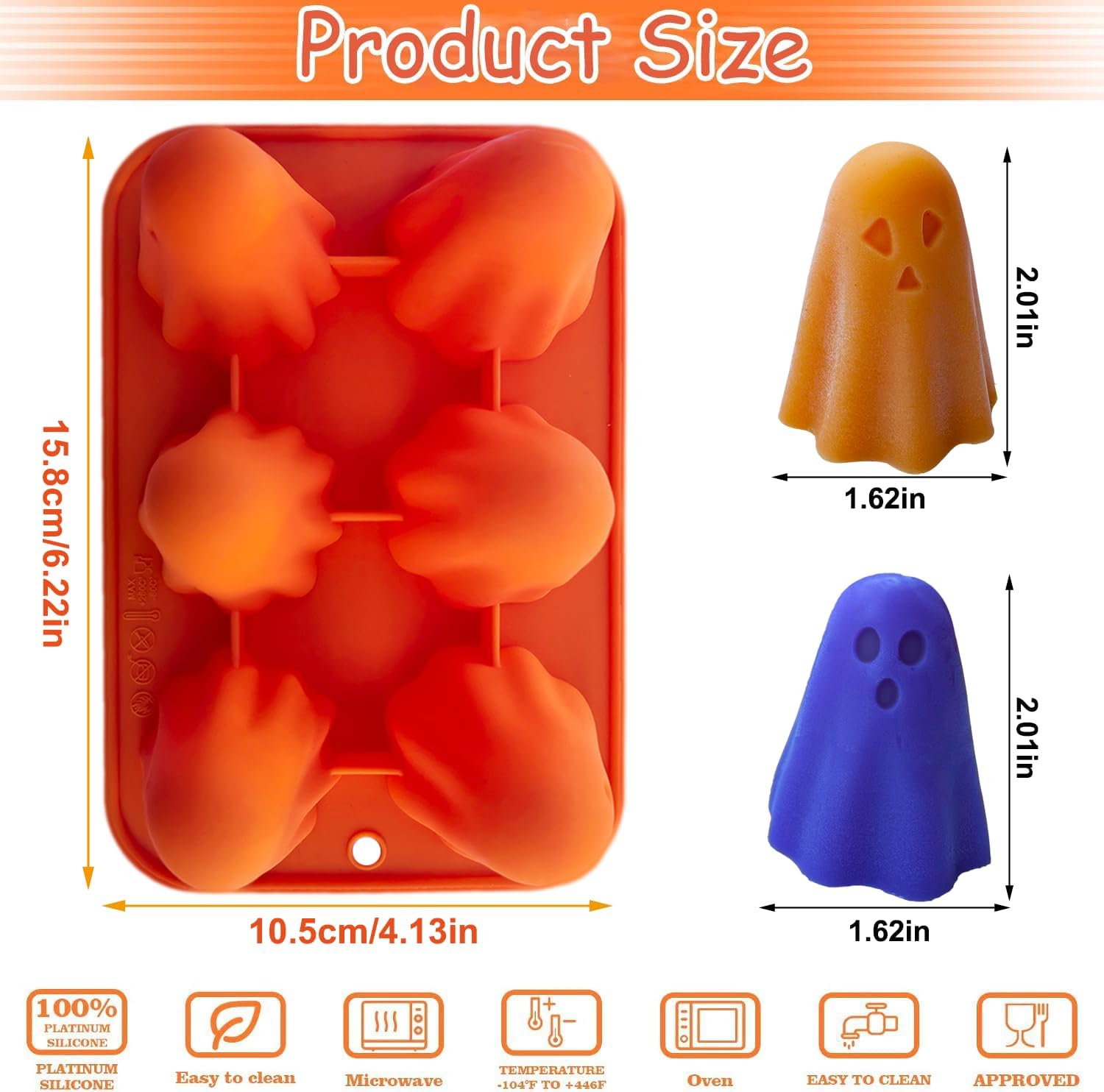 2 Packs Ghost Silicone Molds for Halloween Candies