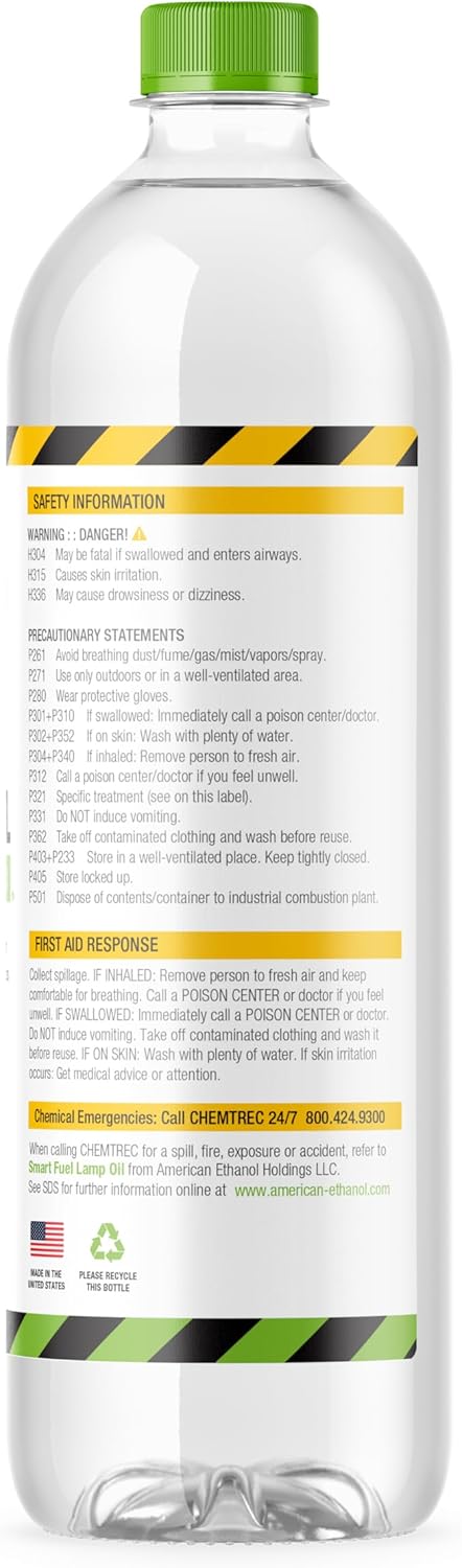 Smart Fuel Ethanol Paraffin Oil Lamp 32 oz