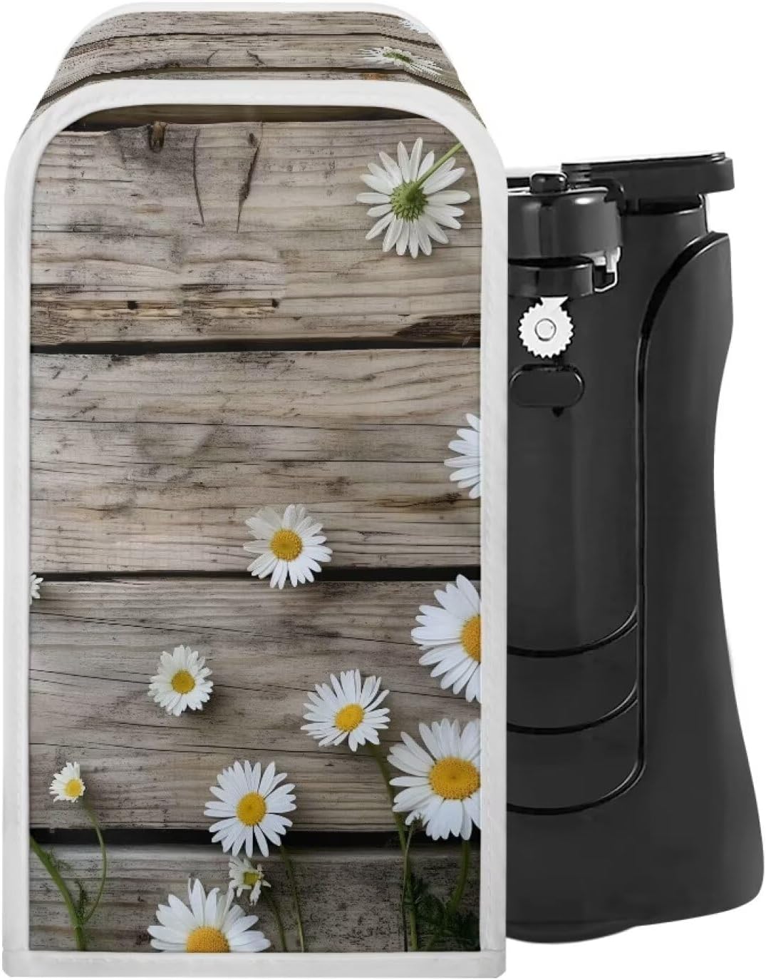 Wood Daisy Can Opener Dust Cover for Kitchen Decor