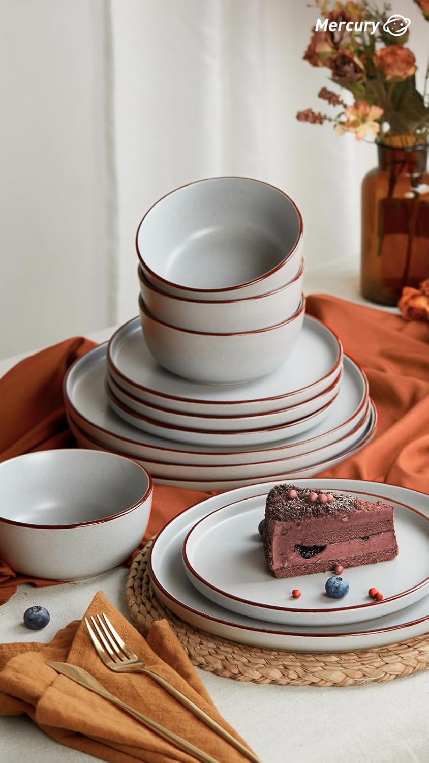 Famiware Mercury Dinnerware Set 12 Pieces Light Grey