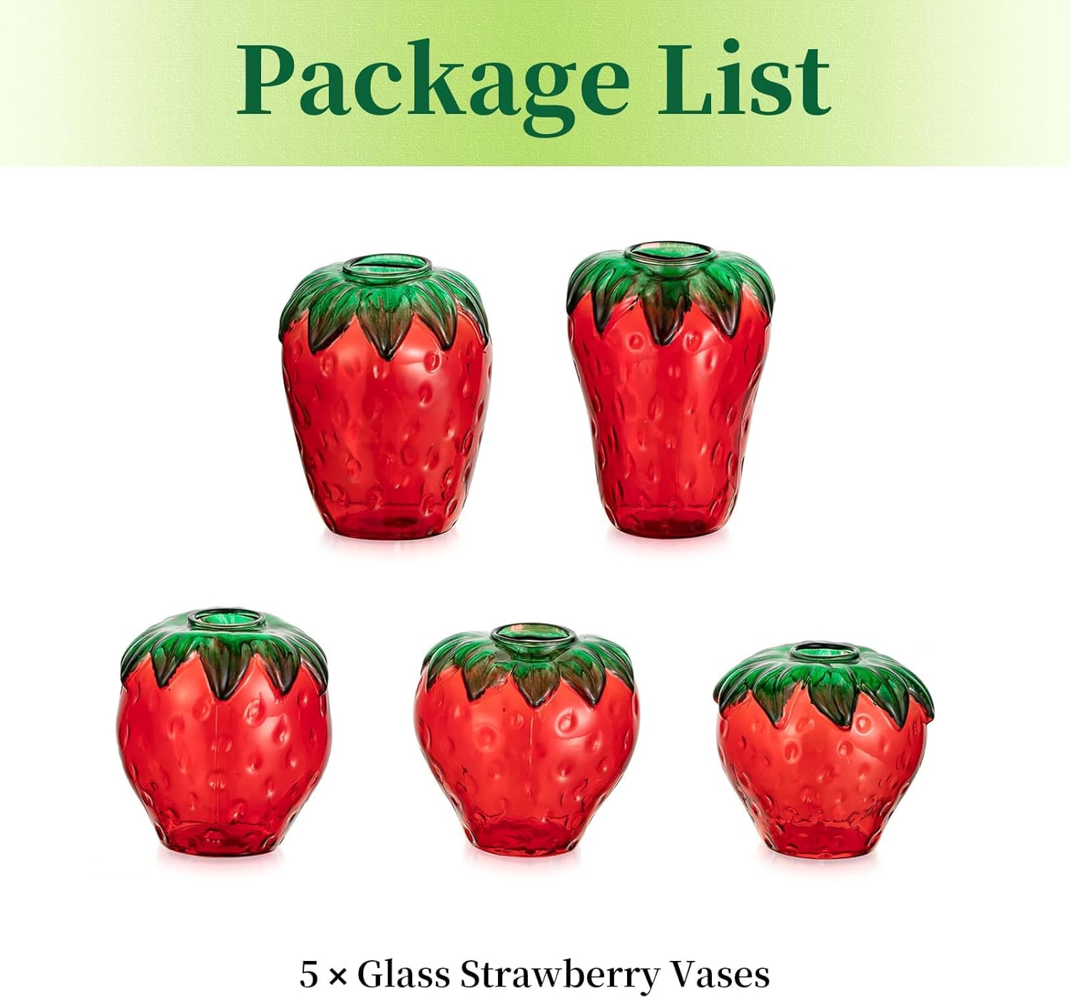 Glass Strawberry Plant Propagation Vases Set of 5