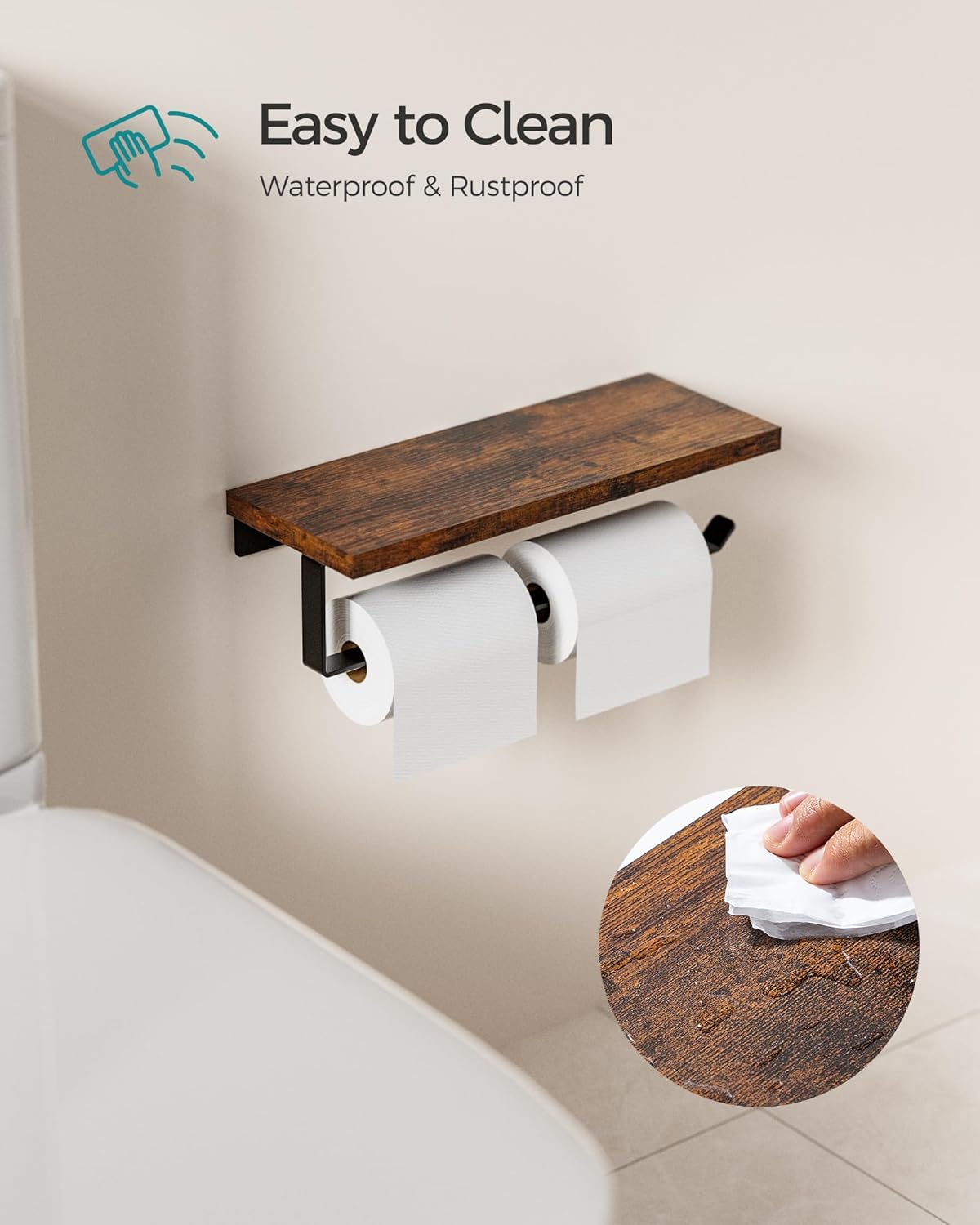 Banawey Wall Mount Paper Towel Holder with Shelf