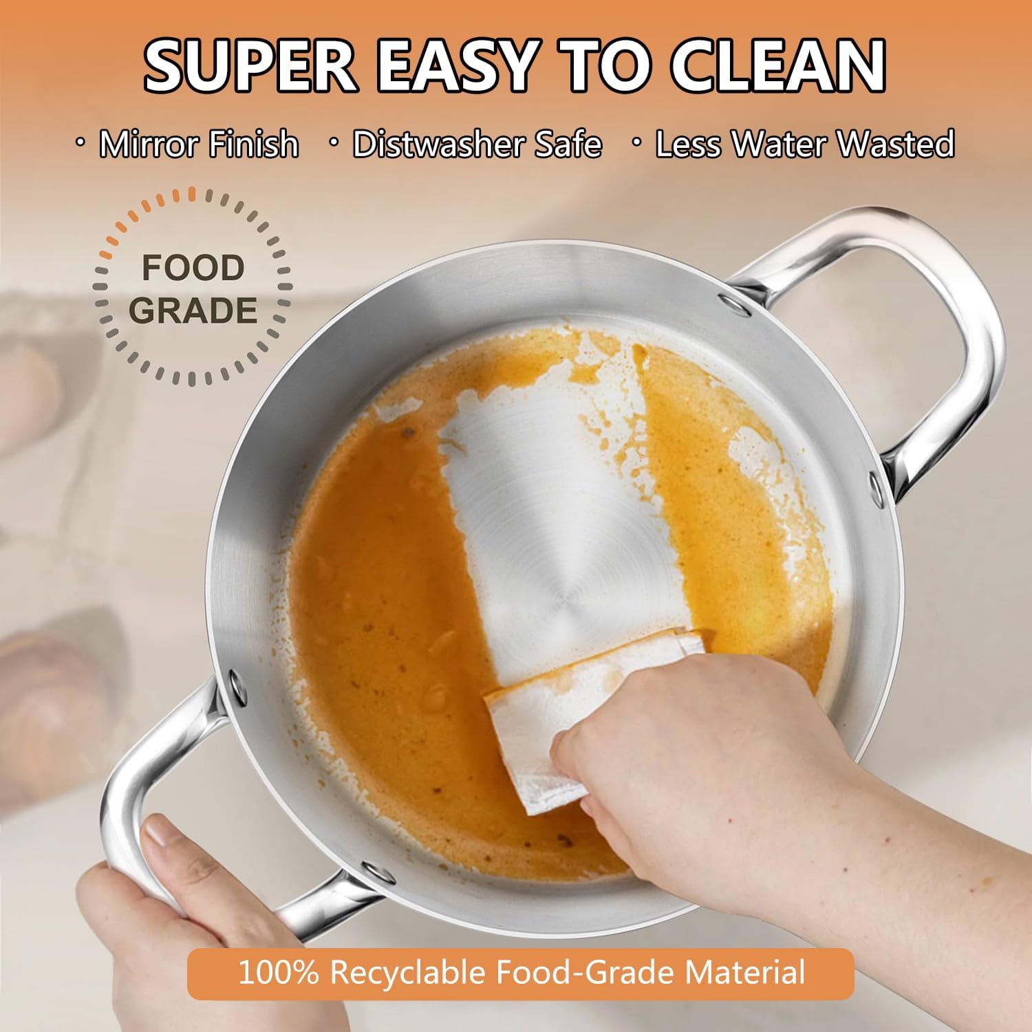 8 Qt Stainless Steel Stock Pot with Glass Lid
