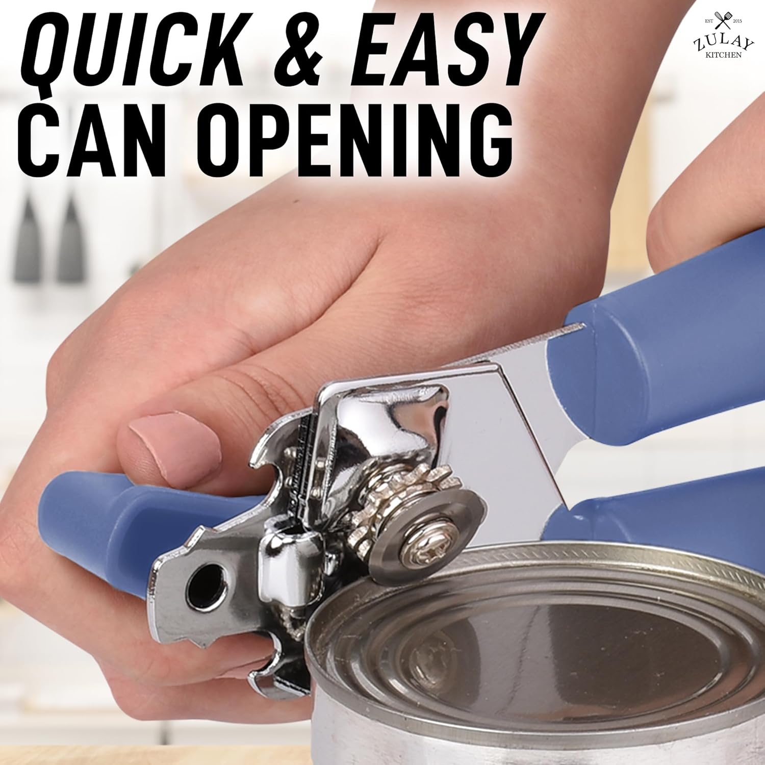 Zulay Kitchen Can Opener - Durable Stainless Steel with Comfortable Grip