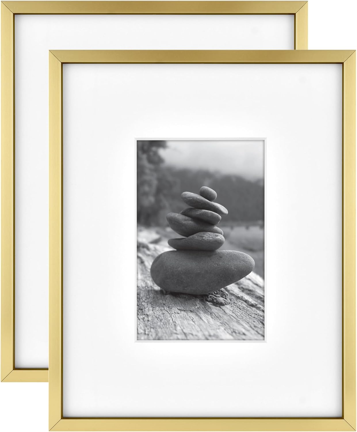 MCS Foundry Metal 8x10 Picture Frame with Brass Finish 2-Pack