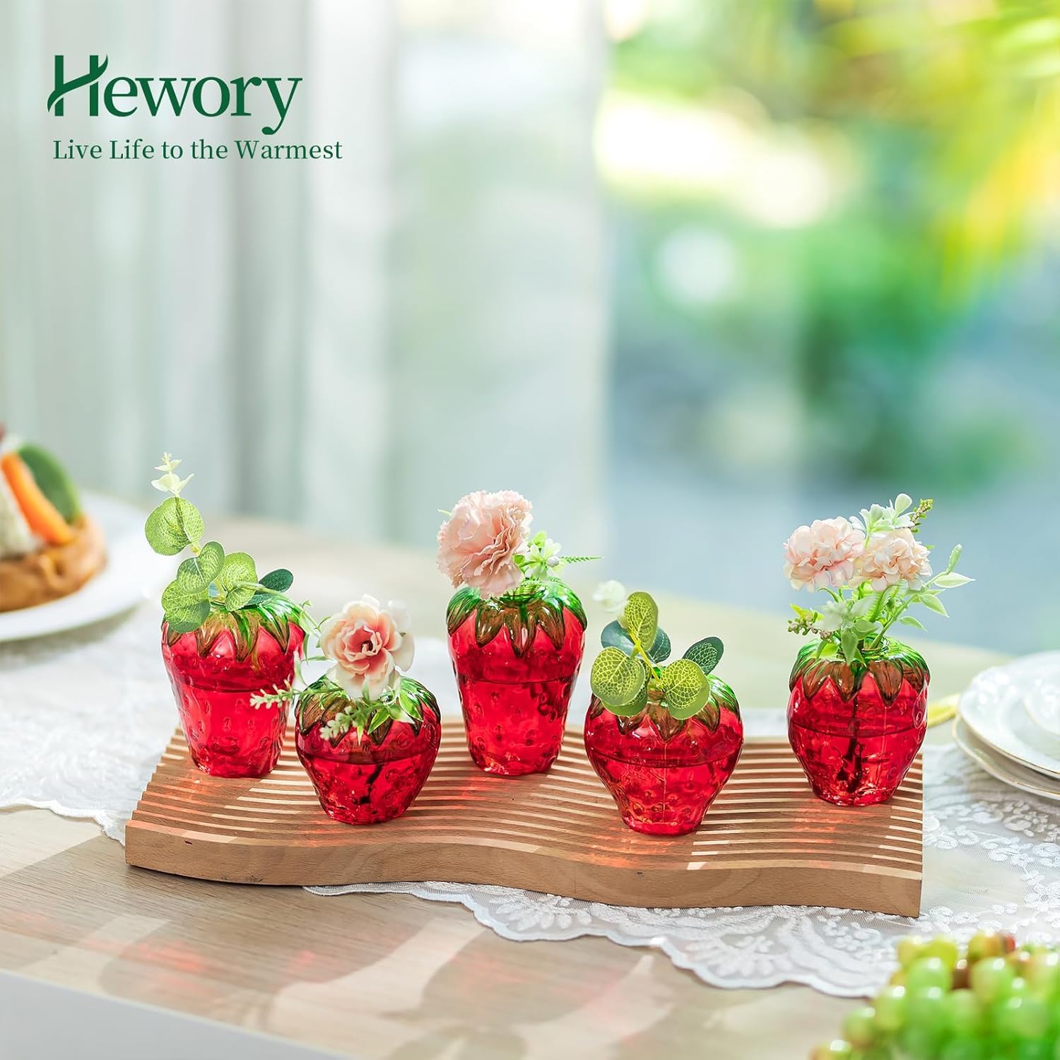 Glass Strawberry Plant Propagation Vases Set of 5