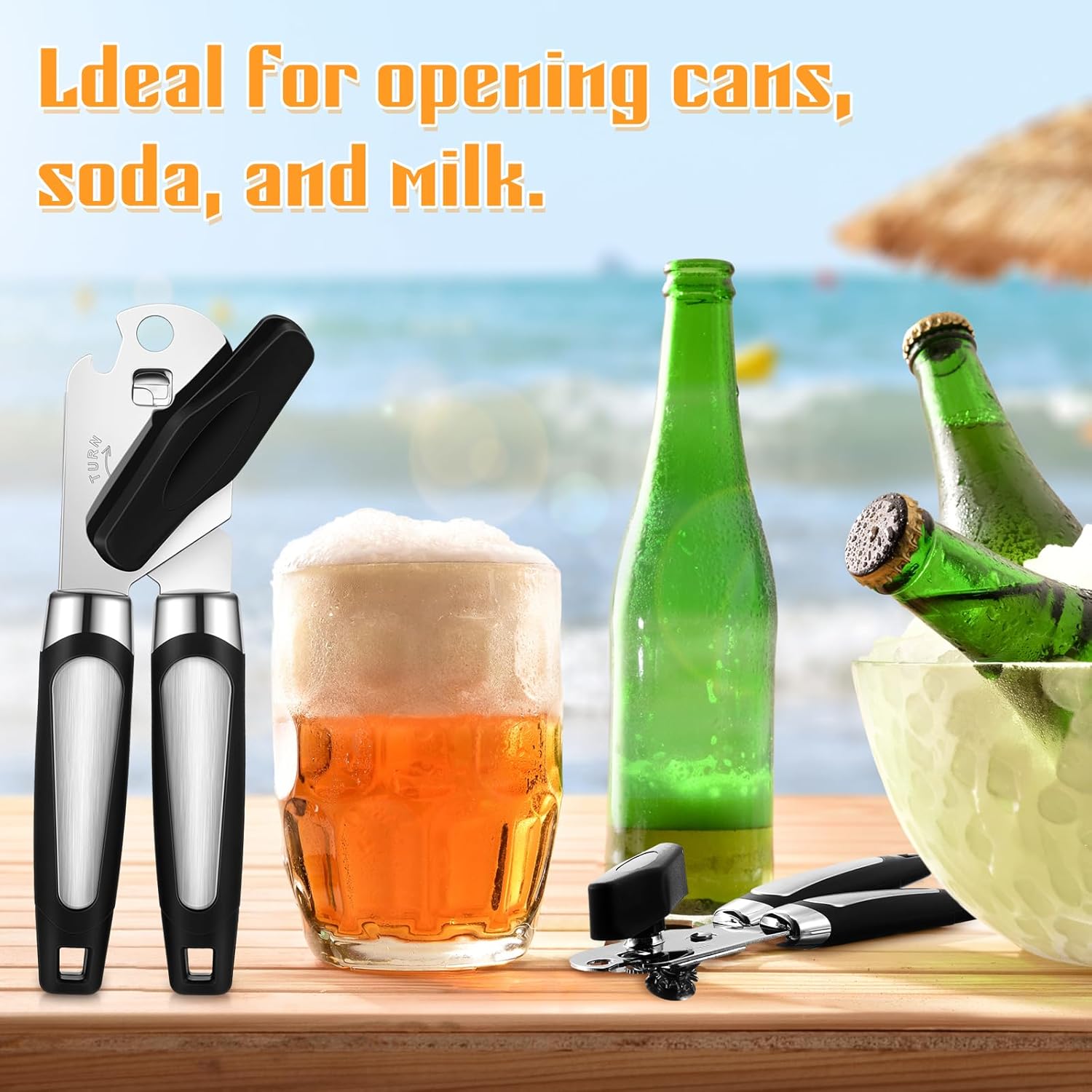 Gisafai 12 Pcs Manual Can Opener with Large Knob