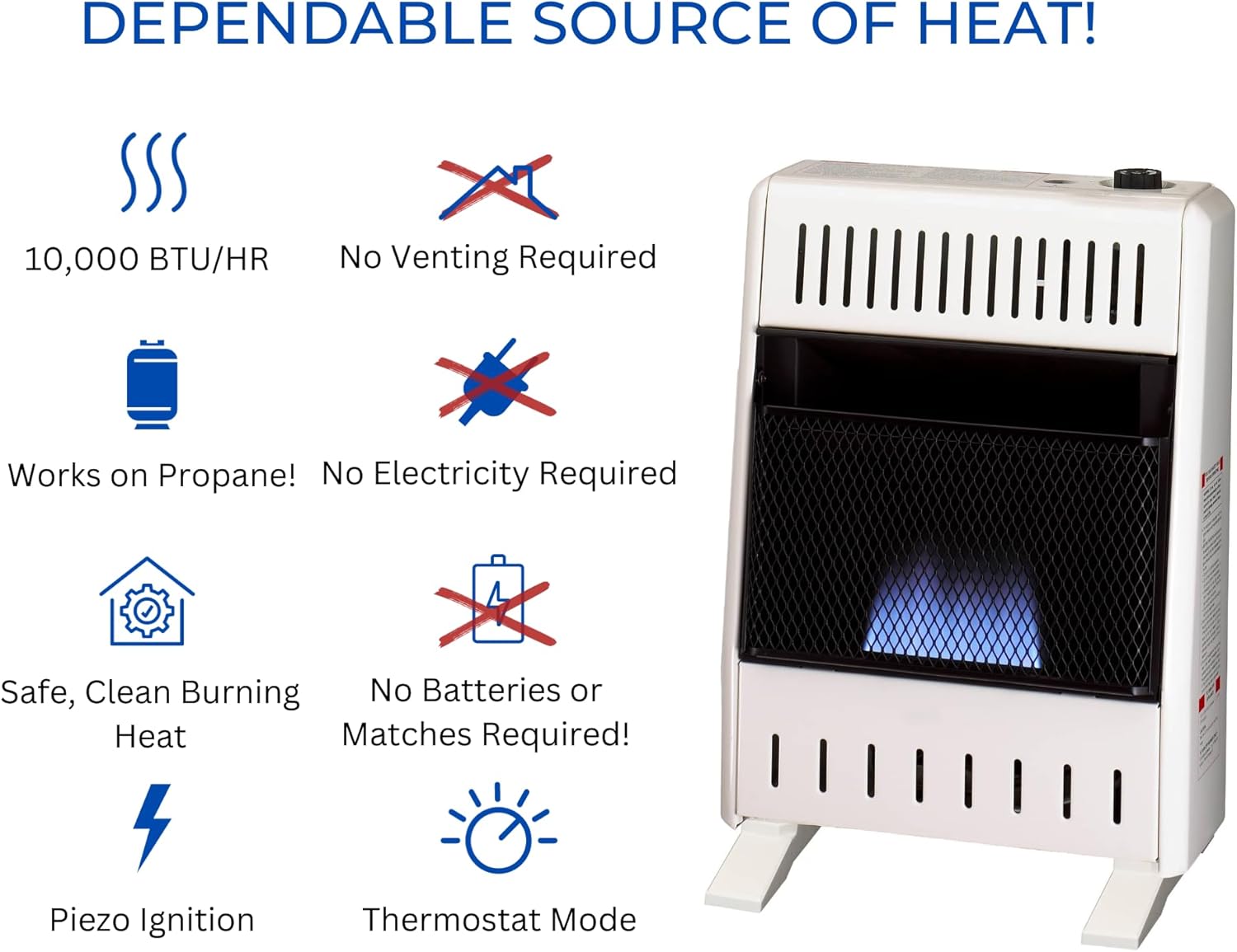 ProCom ML100TBA-B Ventless Propane Blue Flame Space Heater