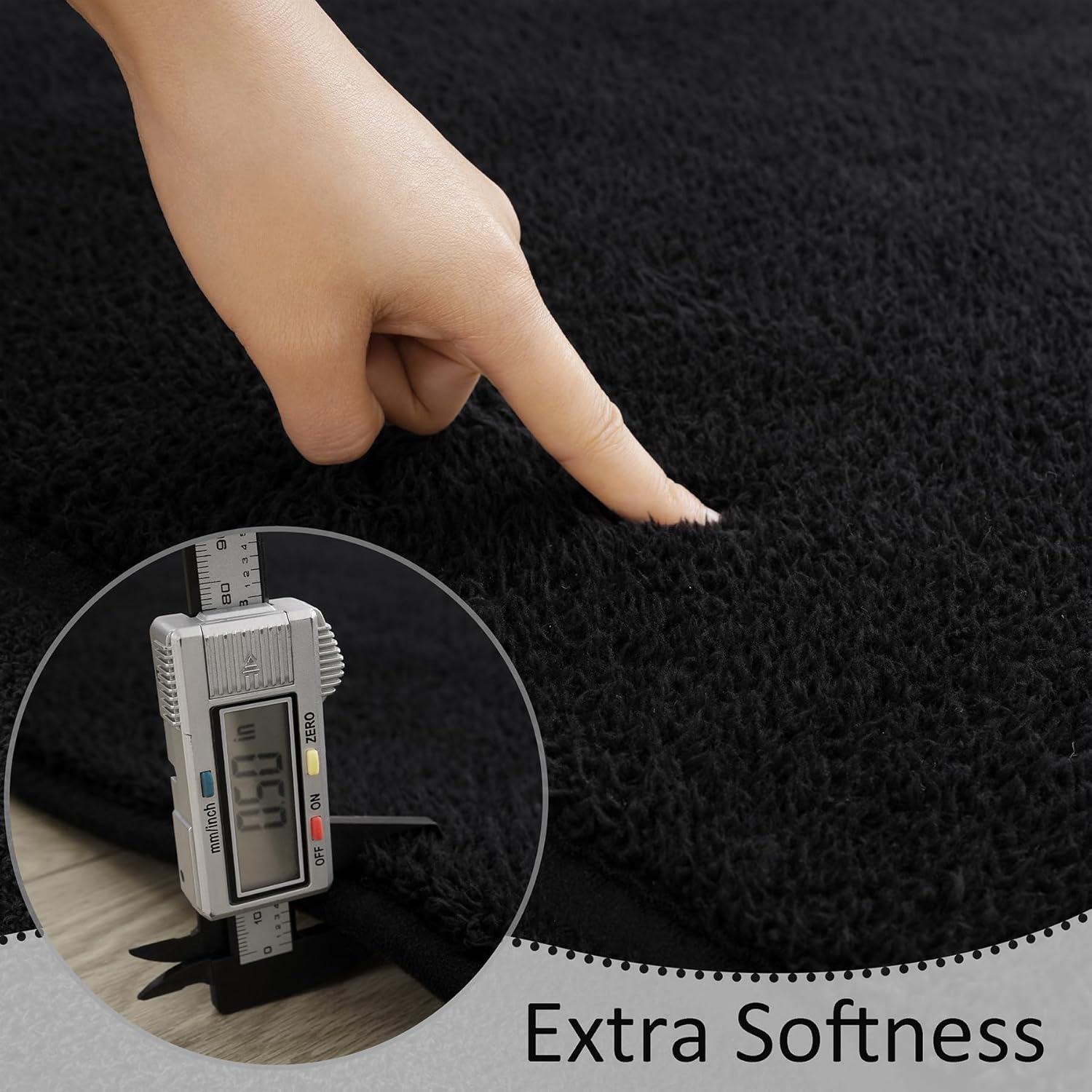 Soft Runner Rug 2x6 Black Non-Slip for Hallway Kitchen Dorm