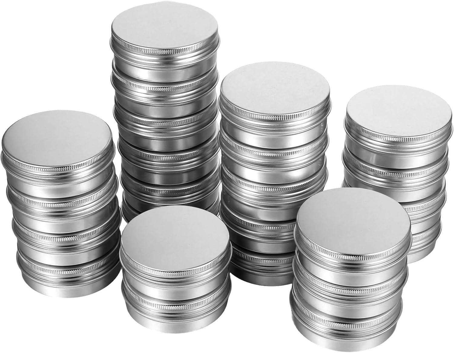 WLLHYF 48 Pcs Aluminum Round Cans 2 Oz Food Containers with Lids