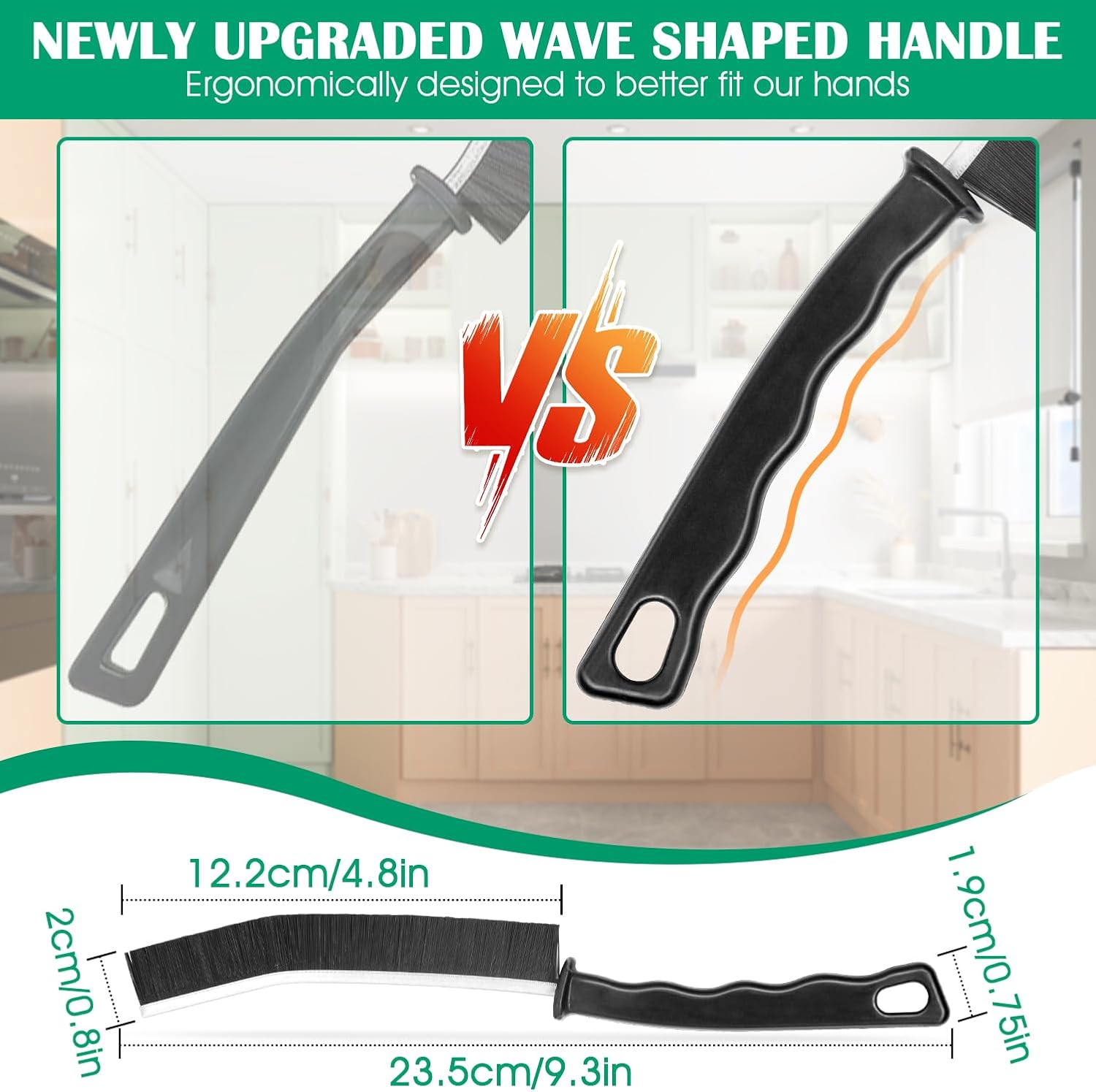 3PCS Hard Bristle Crevice Cleaning Brush Set