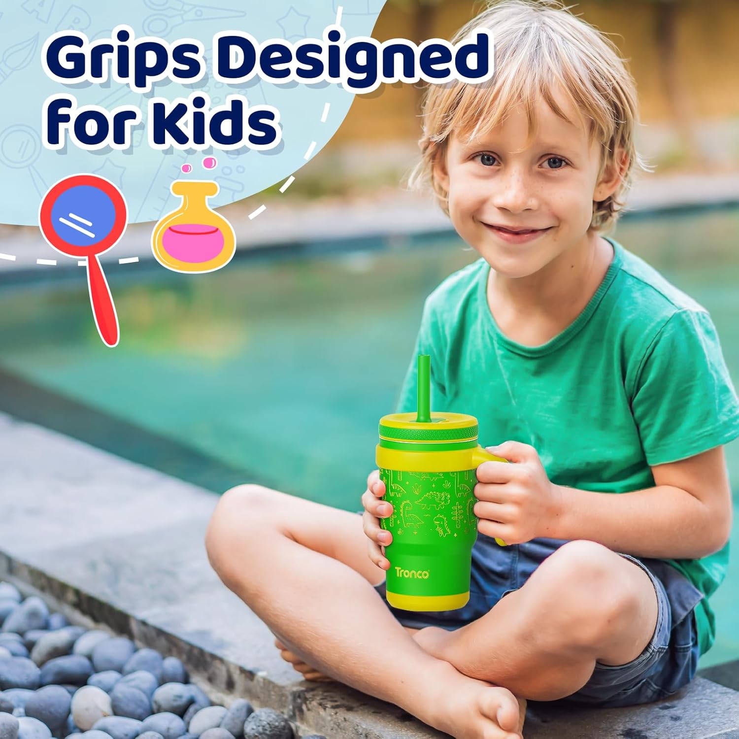 Tronco 14 Oz Kids Insulated Tumbler with Handle 1