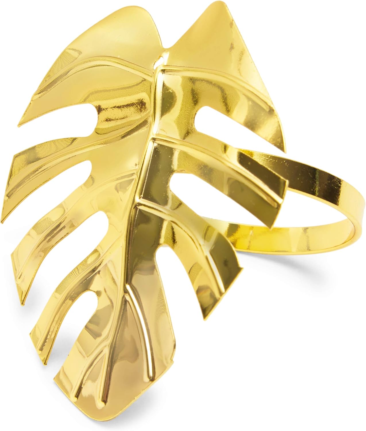 Juvale Tropical Gold Leaf Napkin Rings 12-Pack