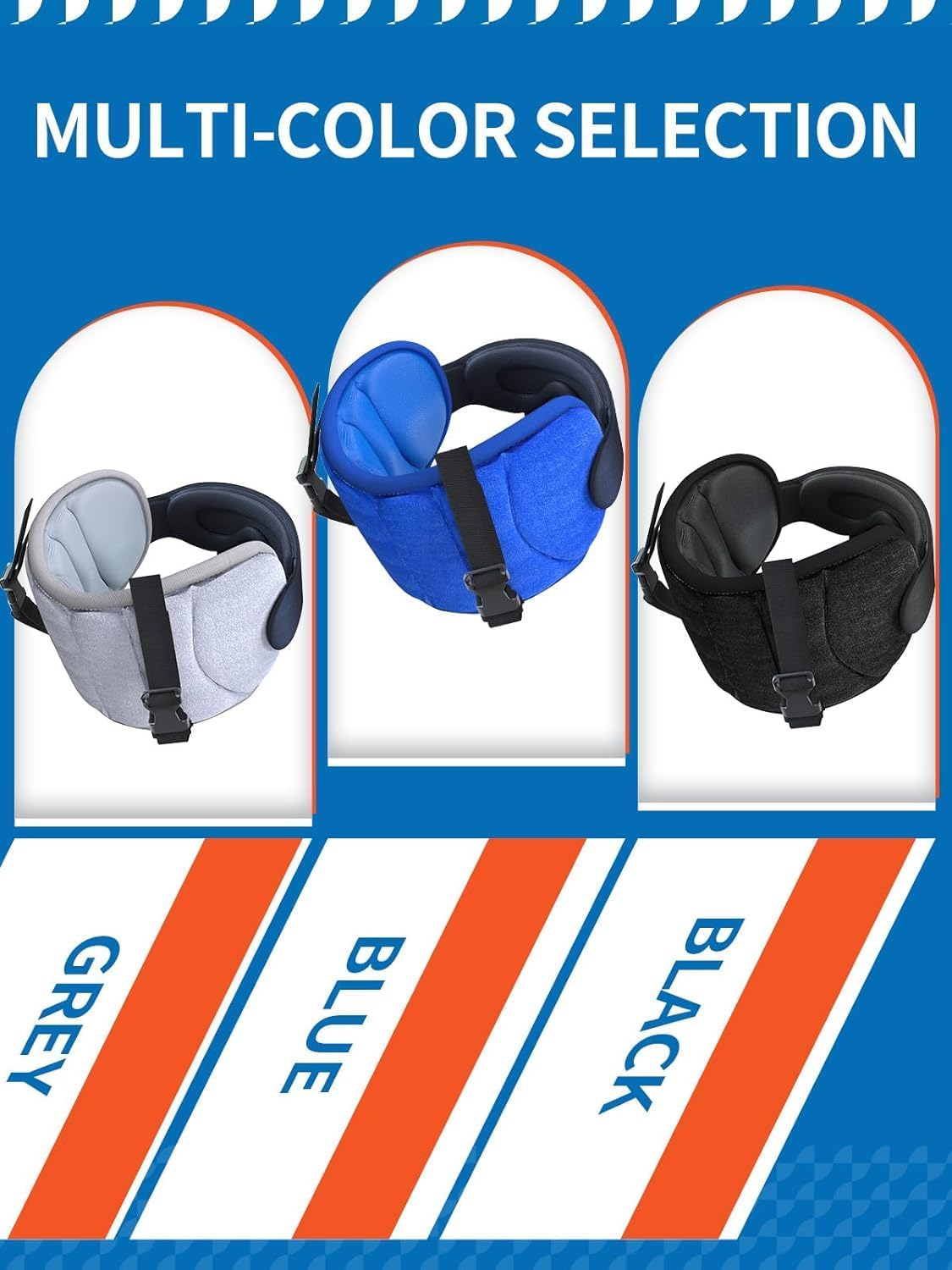 Sarisun Travel Pillow with Eye Mask and Head Strap - Black